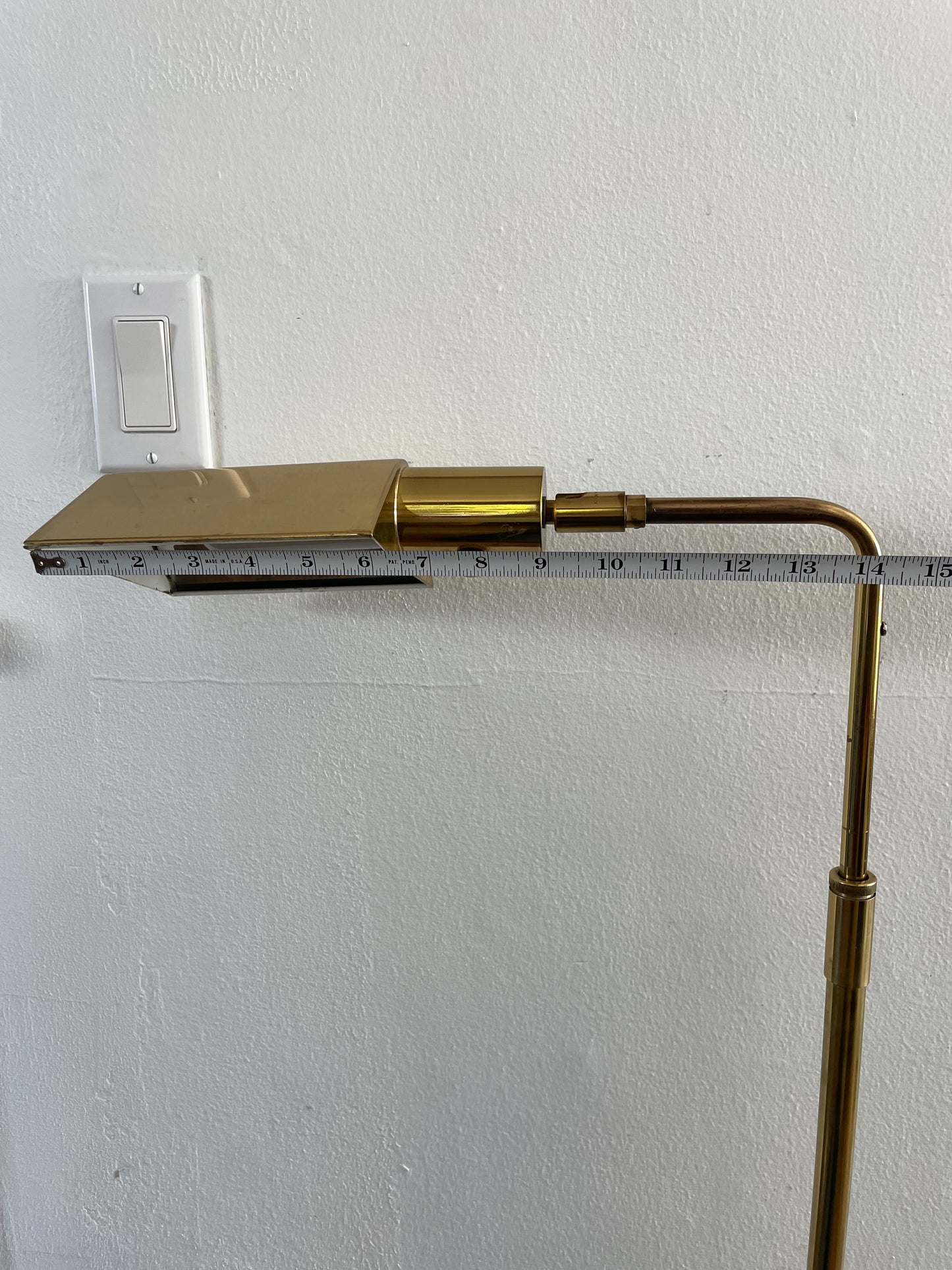 Mid 20th Century Koch & Lowy Brass Pharmacy Floor Reading Lamp With Dimmer