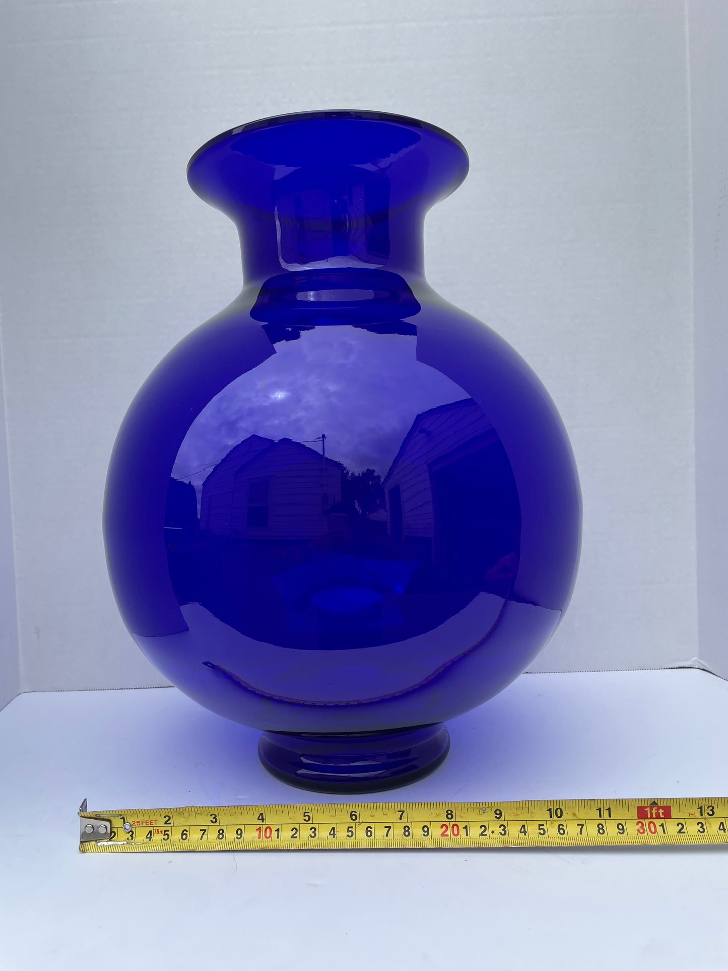 Vintage Large Cobalt Blue Hand Blown Glass Vase Glassware for Tiara Exclusives