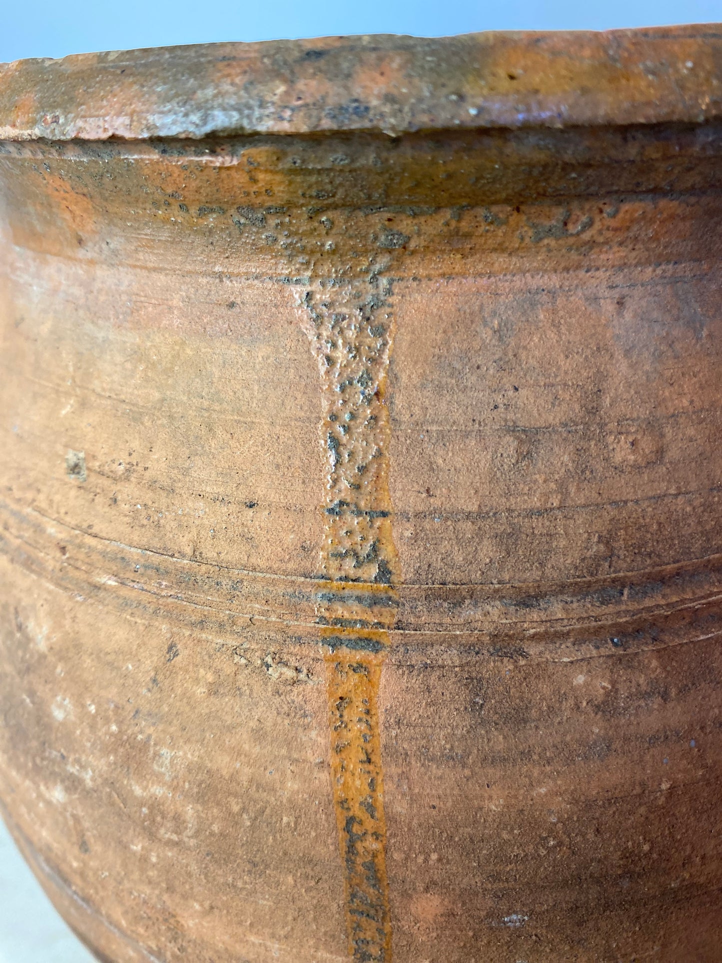 Antique Rustic Terracotta Water Jug, Mediterranean Style