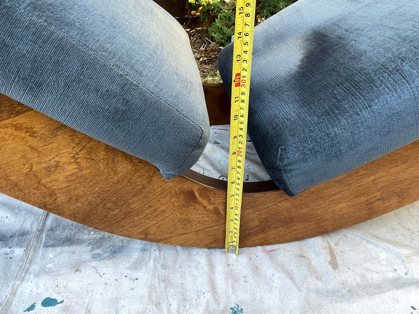 1980s Adrian Pearsall Style Sculptural Walnut Rocking Chaise Lounge