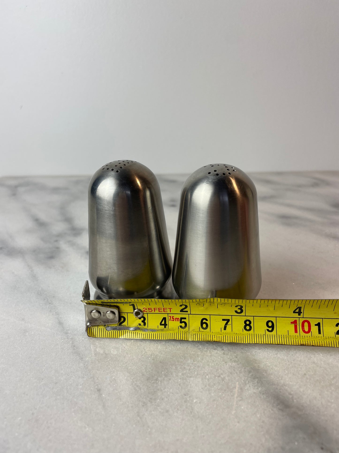 Vintage Reed & Barton 18/8 Stainless Steel Salt & Pepper Shakers — Mid-Century Modern “Viking” Pattern