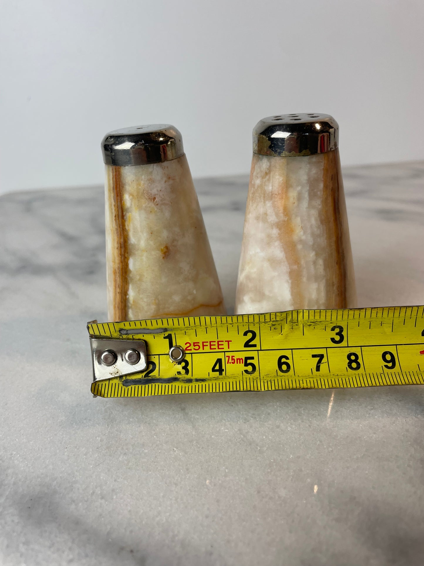 Mid-Century Onyx Salt & Pepper Shakers