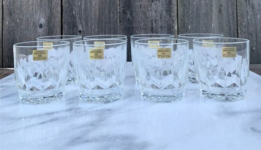 Vintage French Arcoroc Tempered Glass Juice Glasses - Set of 8
