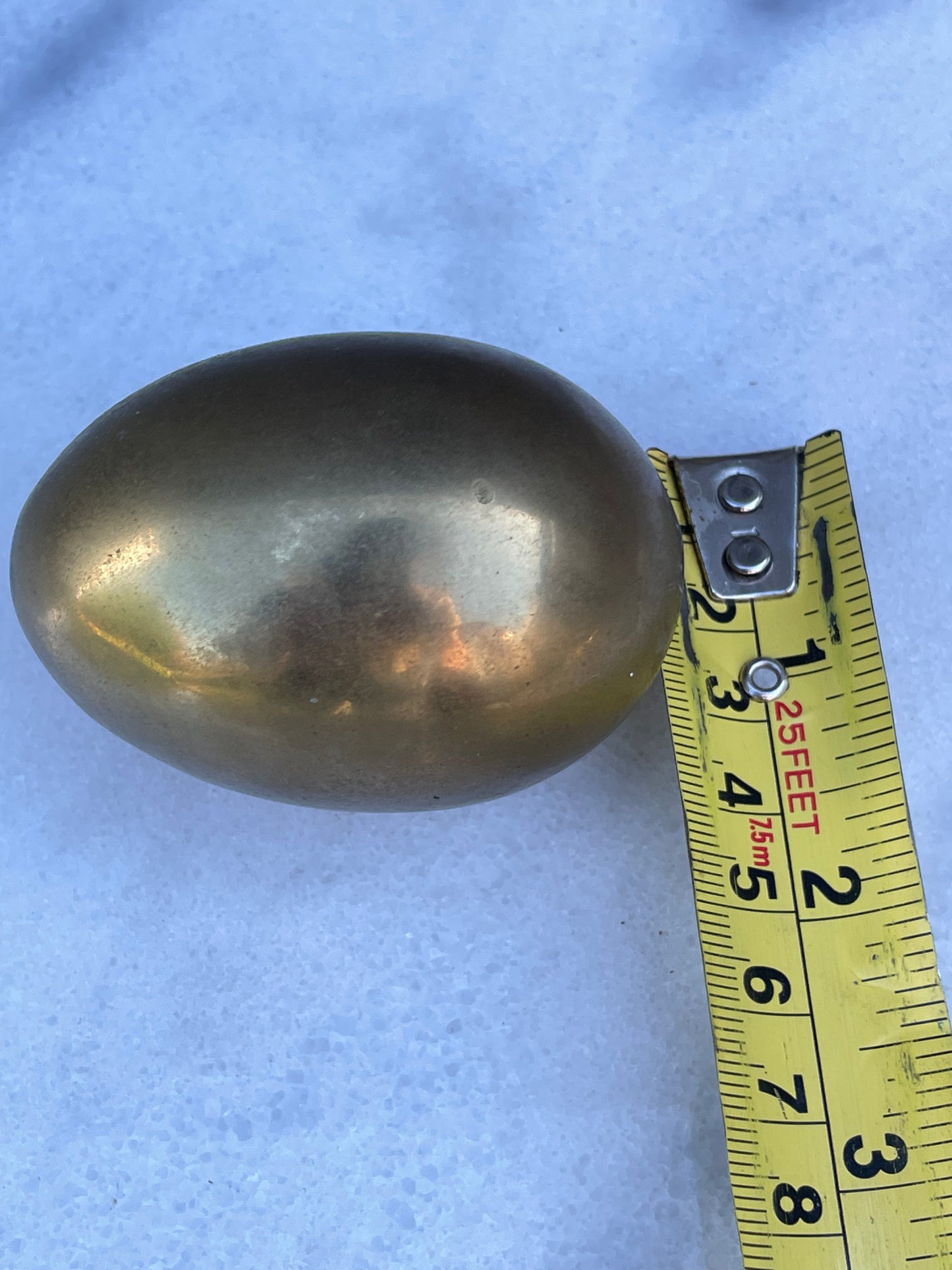 Mid 20th Century Vintage Modernist Brass Egg