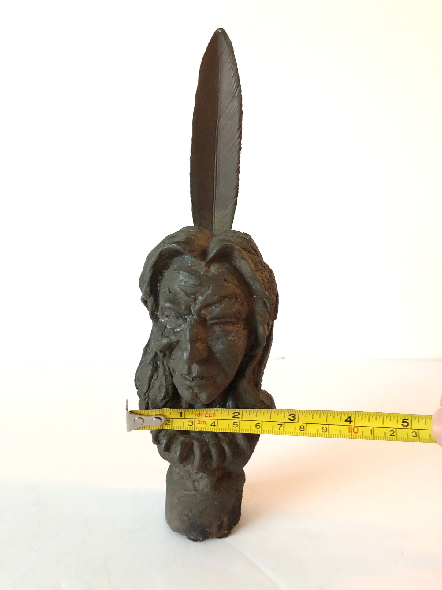 Bronze Native American Bust Sculpture