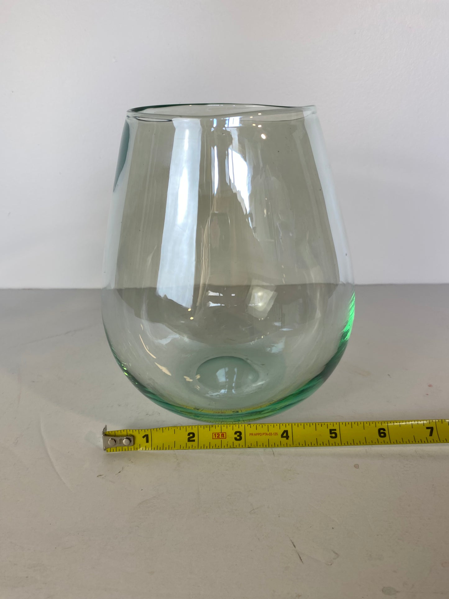 Vintage Hand-Blown Pale Turquoise Glass Vase, Tapered Form