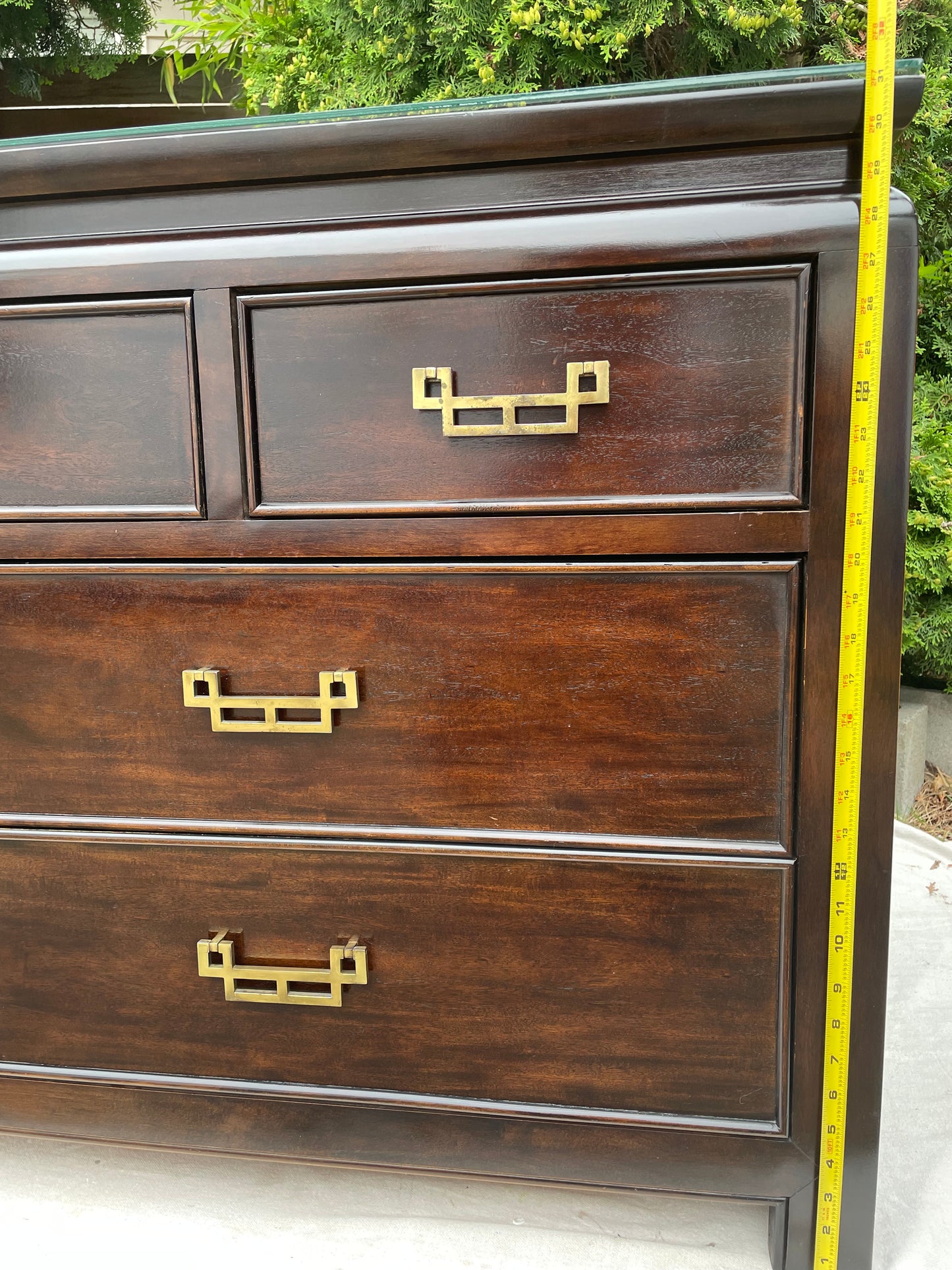 Hollywood Regency Dresser Ebony Finish W/ Brass Handles