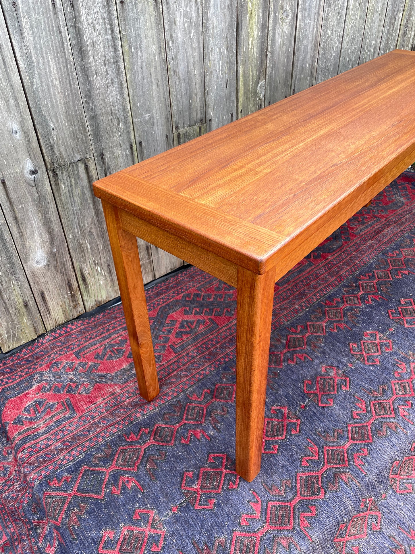 Danish Teak Console Sofa Table Vejle Stole & Mobelfabrik Denmark 1970s