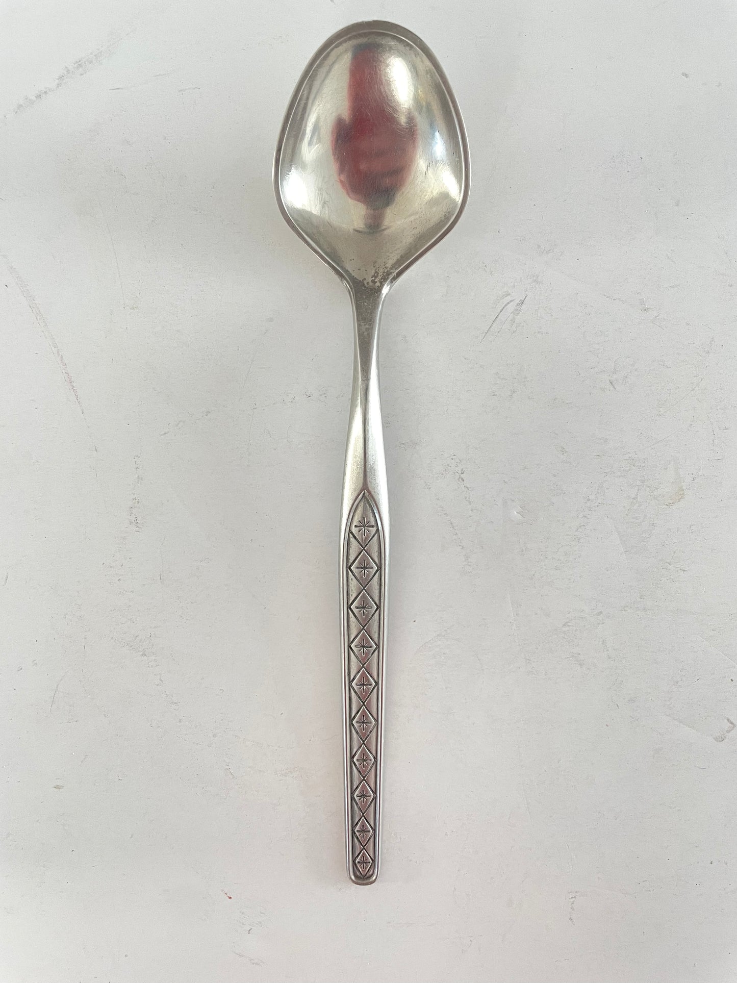Mid-Century Modern Hardanger, Norway, Pewter Starburst Serving Spoon