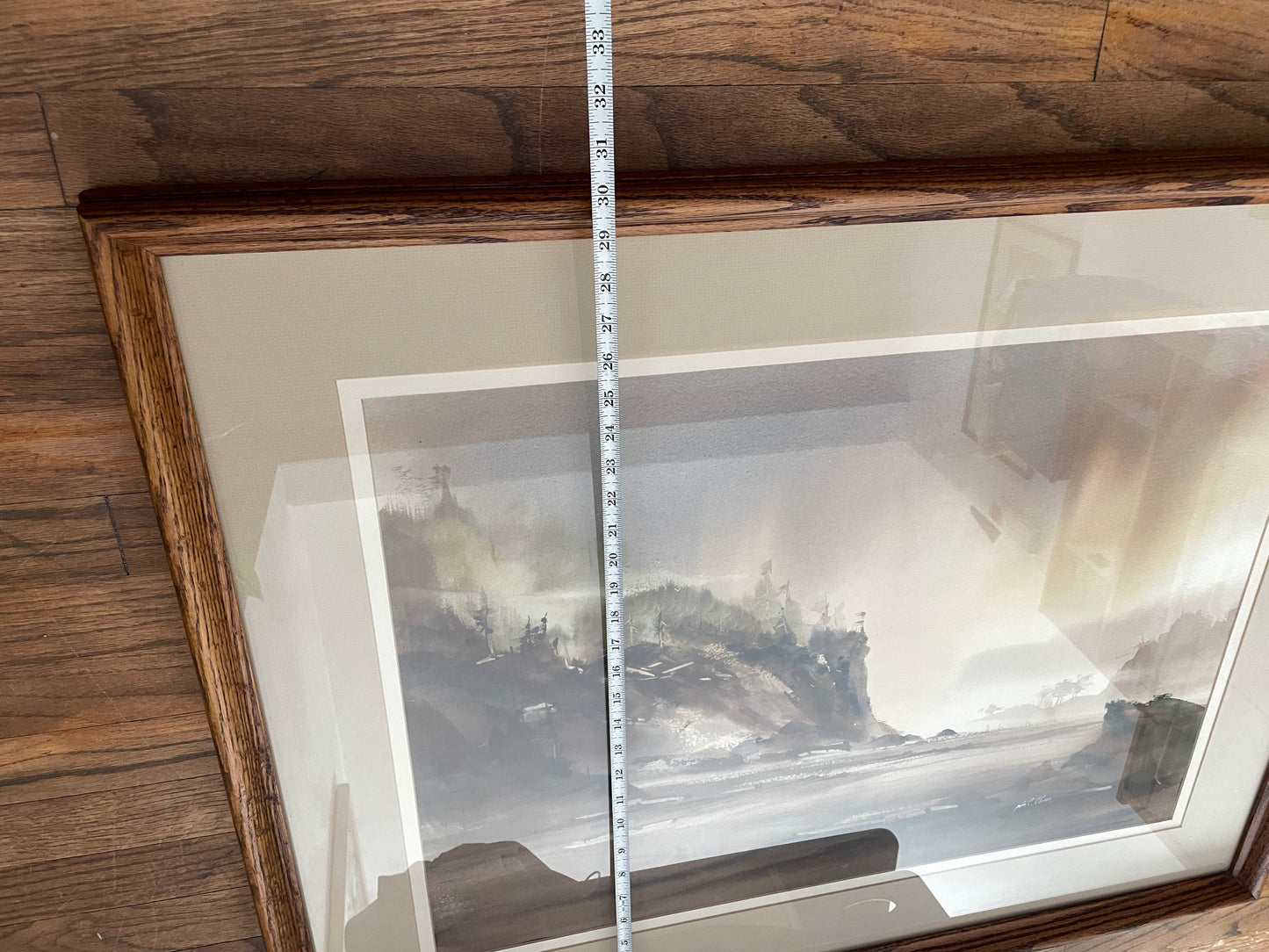 John Ebner Seaside Pacific Northwest Landscape Watercolor on Paper Framed & Matted