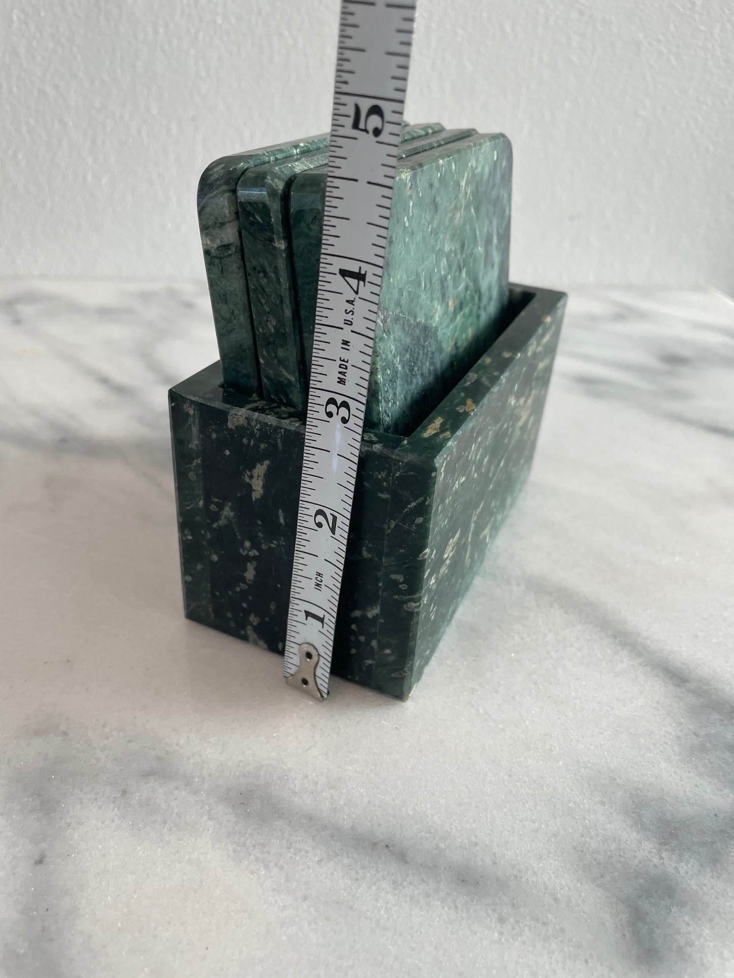 Green Marble Coasters With Storage Box