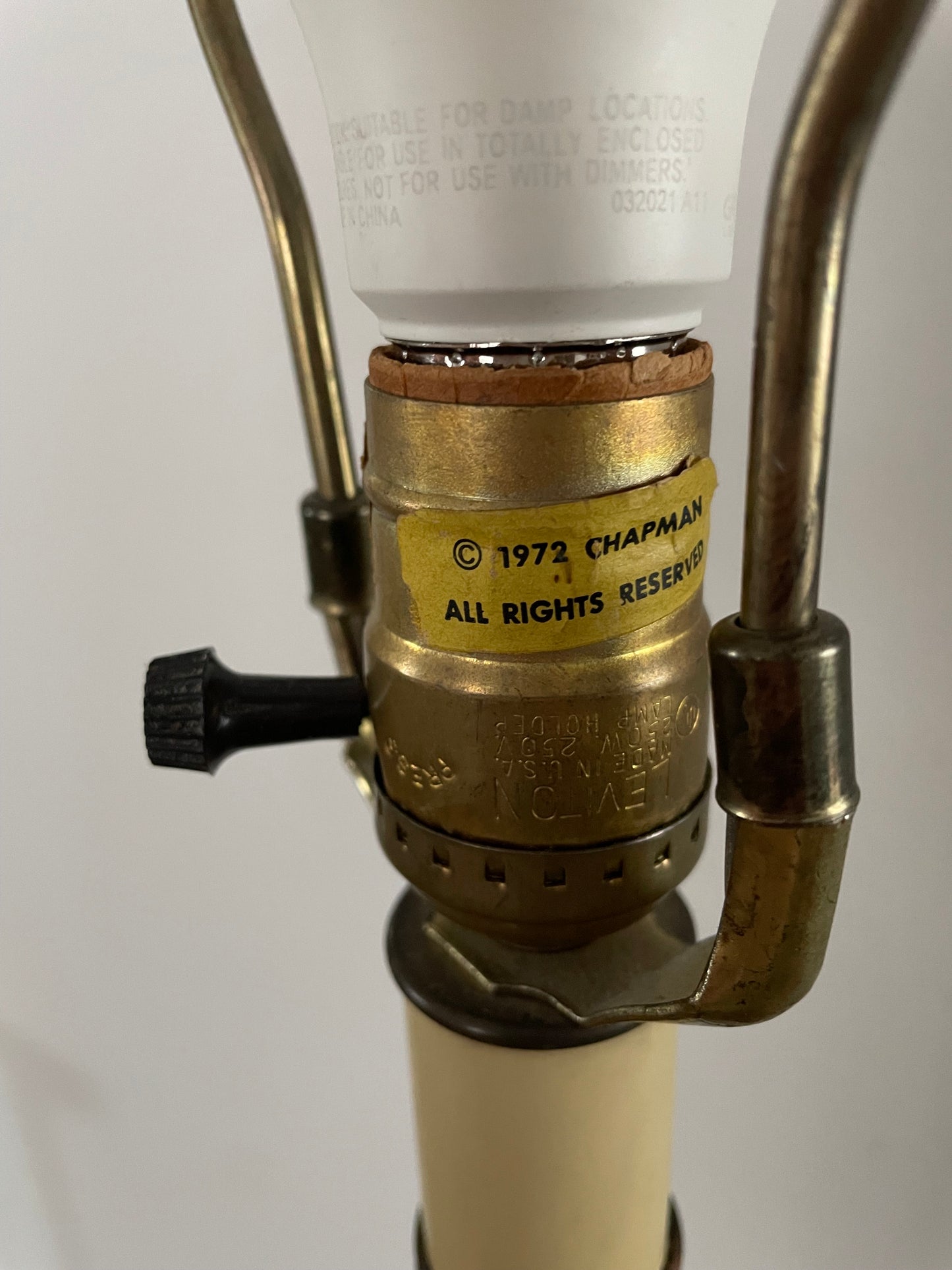 1972 Chapman Hunting Horn Form Floor Lamp With Black Base — Mid-Century Modern