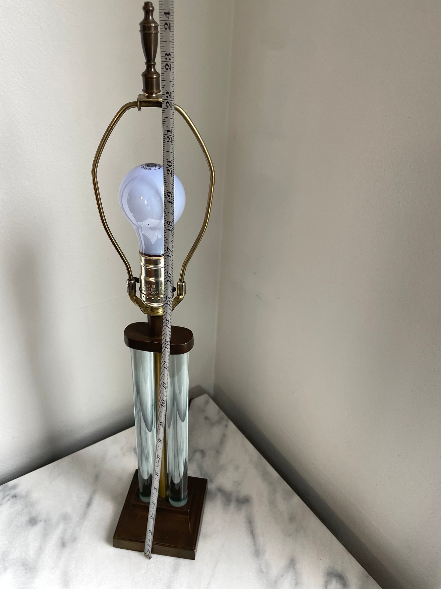 1940s Art Deco Glass and Nickel Table Lamp by Gilbert Rohde for MSLC