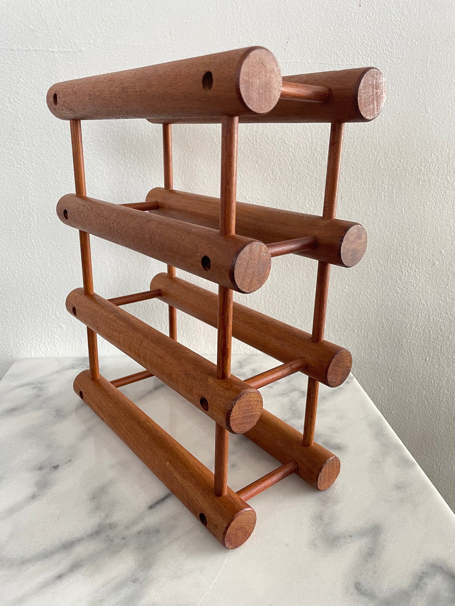 Mid 20th Century Nissen Langaa Danish Teak Modular Wine Rack 4-6 Bottles, Denmark