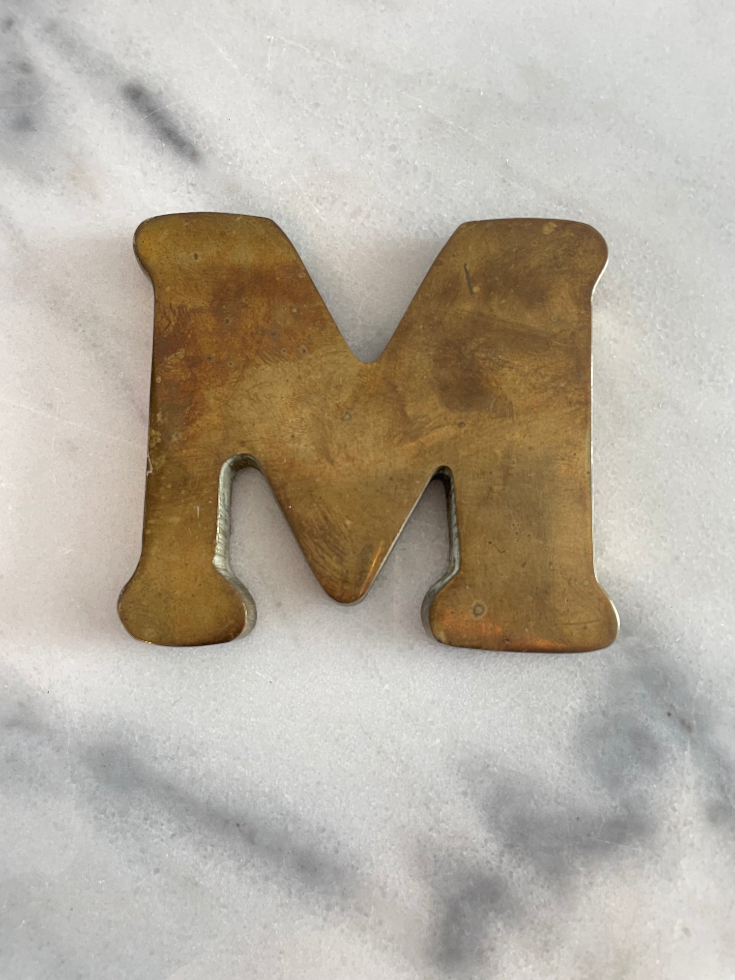 Vintage Solid Brass "M" Paperweight