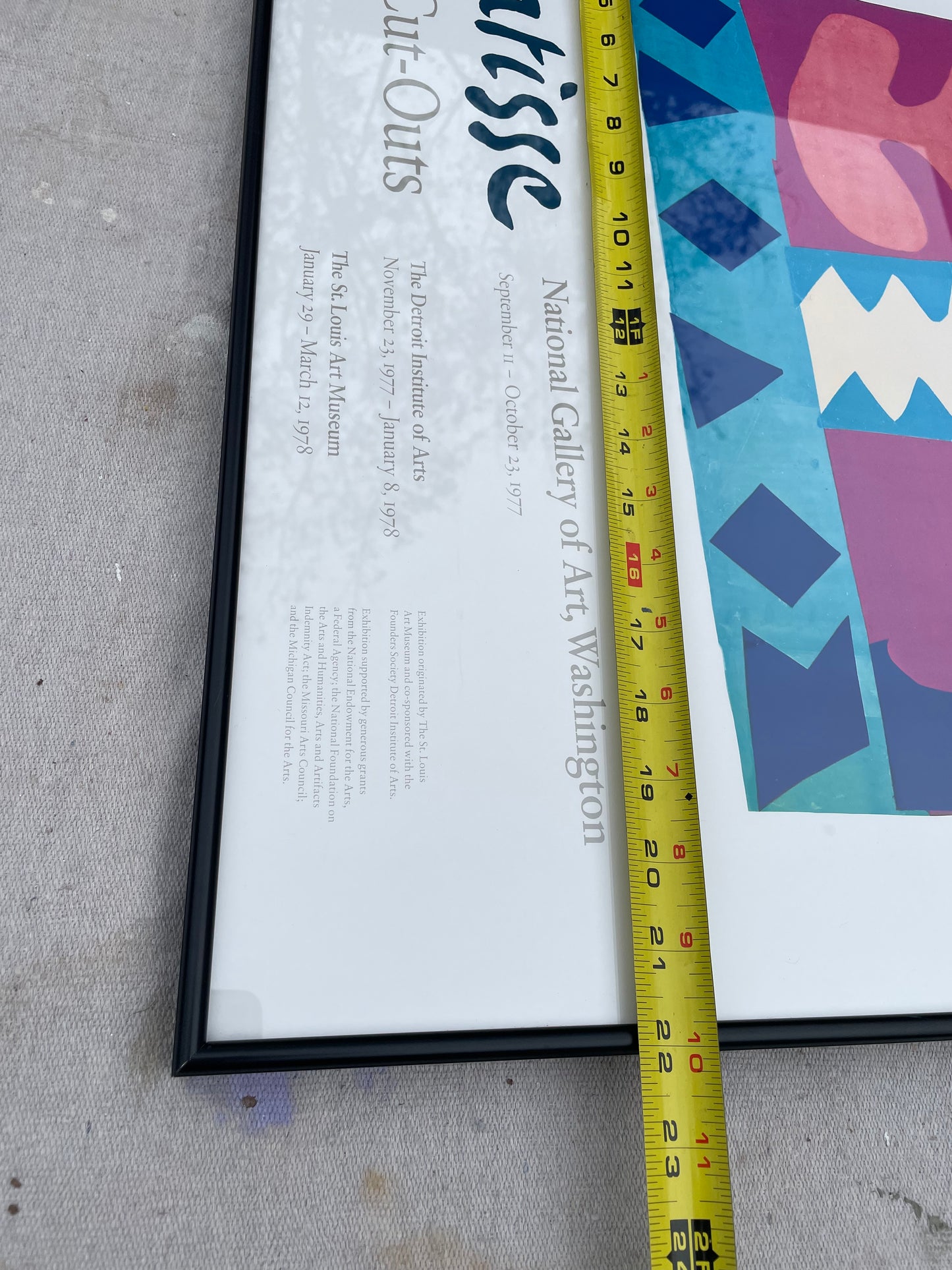 1977 Matisse the Cut-Outs Exhibition Poster — La Vis, National Gallery of Art, Framed Vintage Lithograph