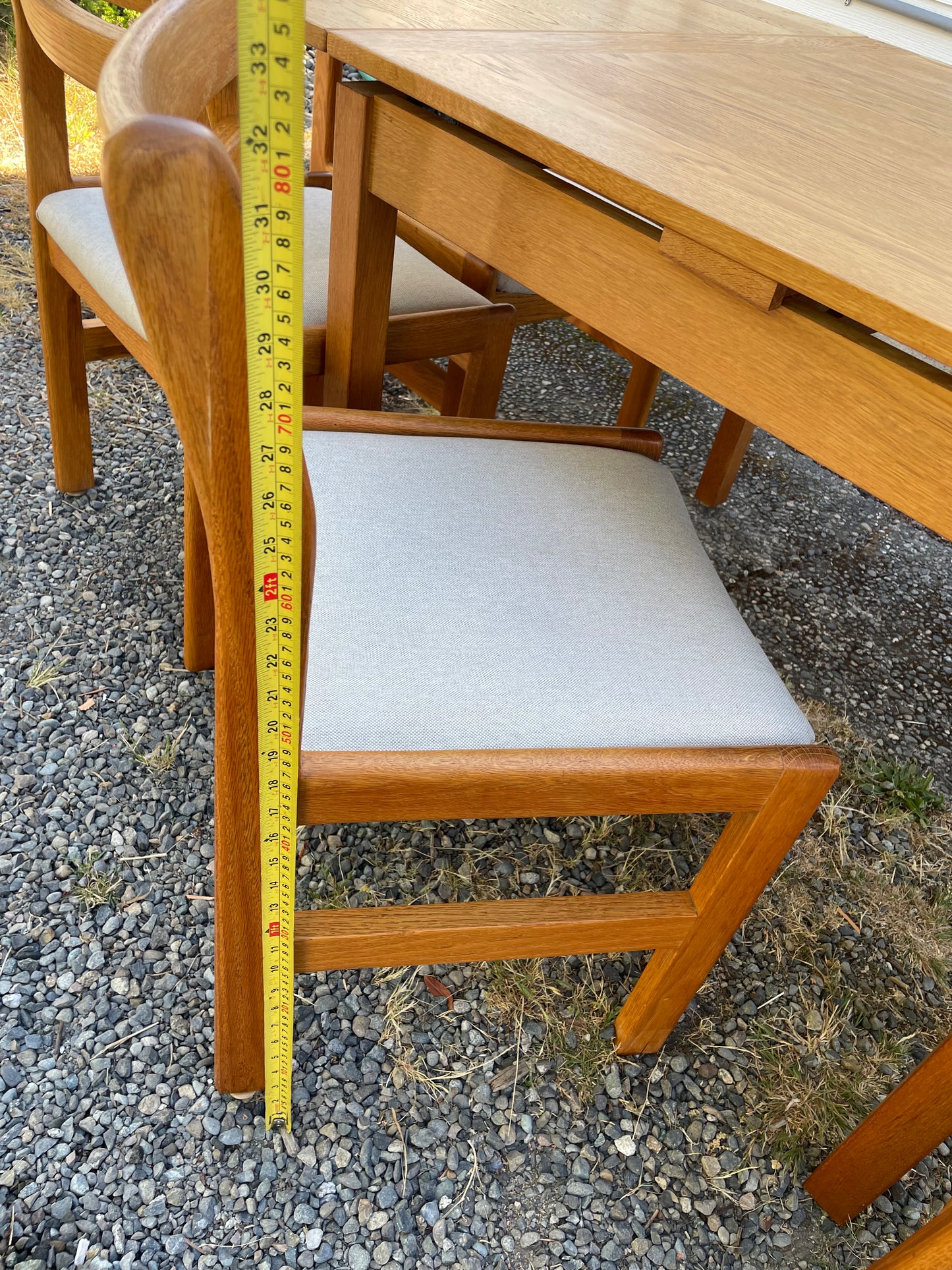 Late 20th Century Mid-Century Danish Modern Light Oak Expandable Dining Set of 5