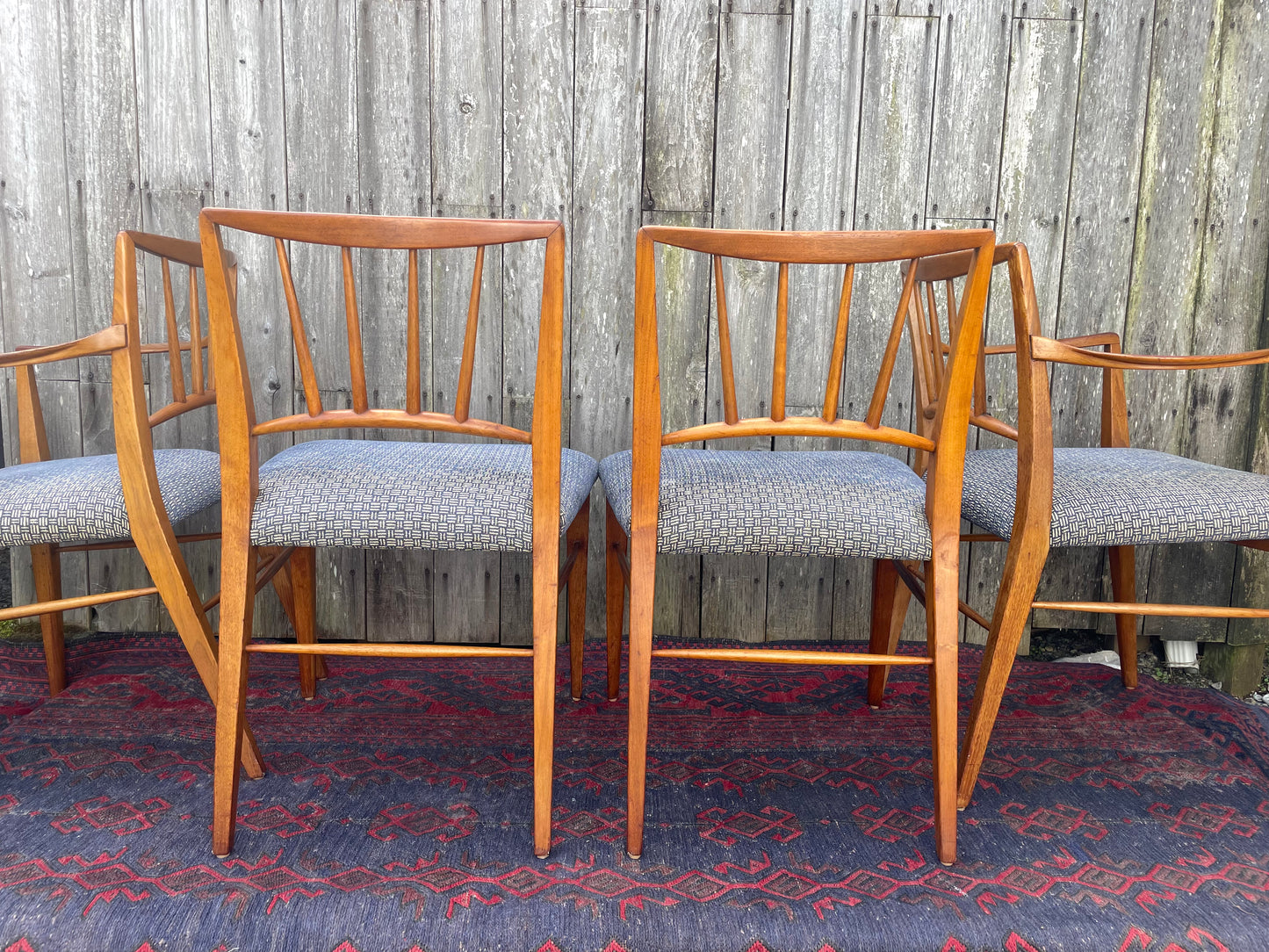 Mid 20th Century Edward Wormley for Dunbar Spindle Back Dining Chairs Set of 4