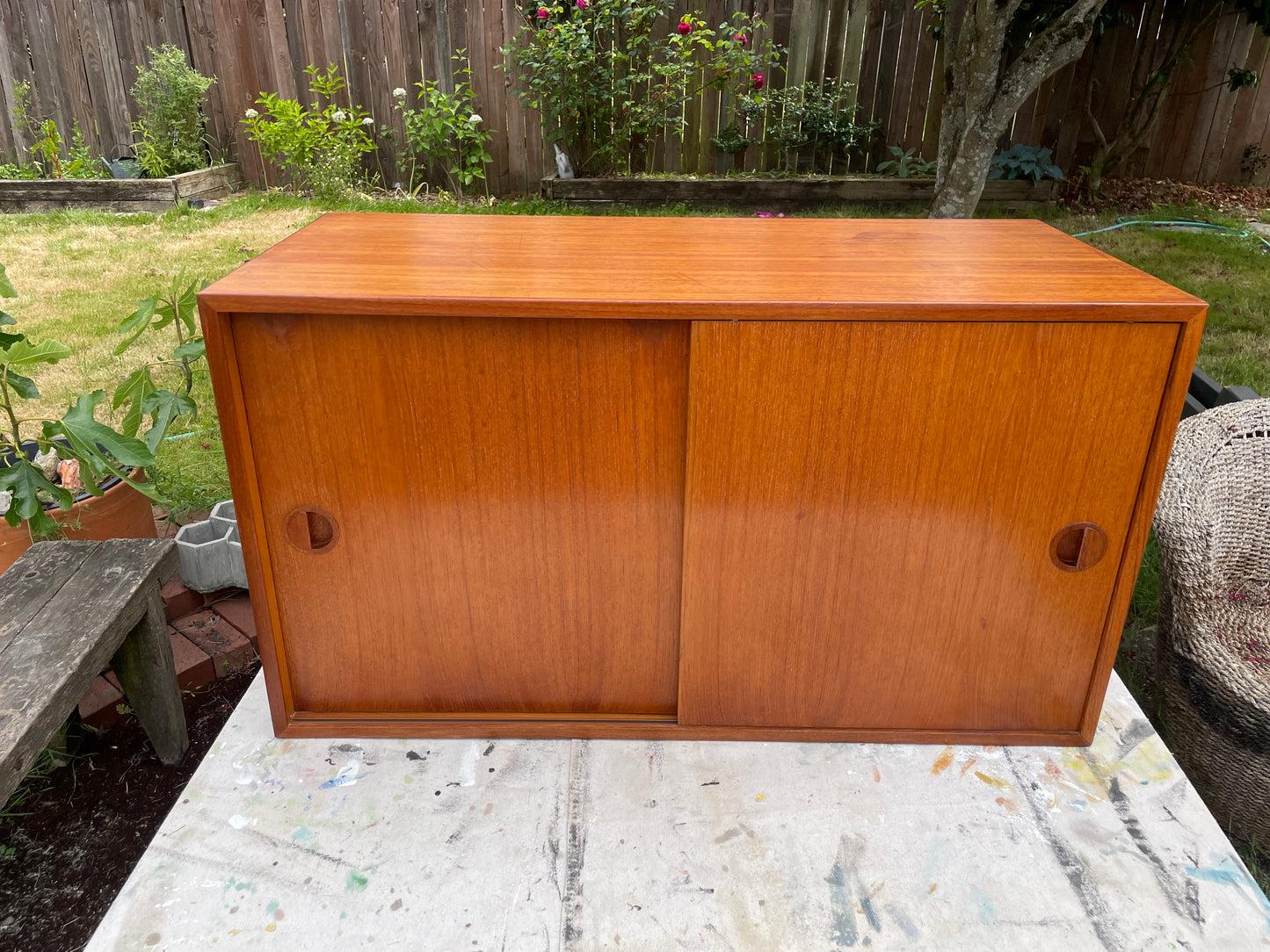 Mid-Century Danish Modern Teak Wall Unit Cabinet Element