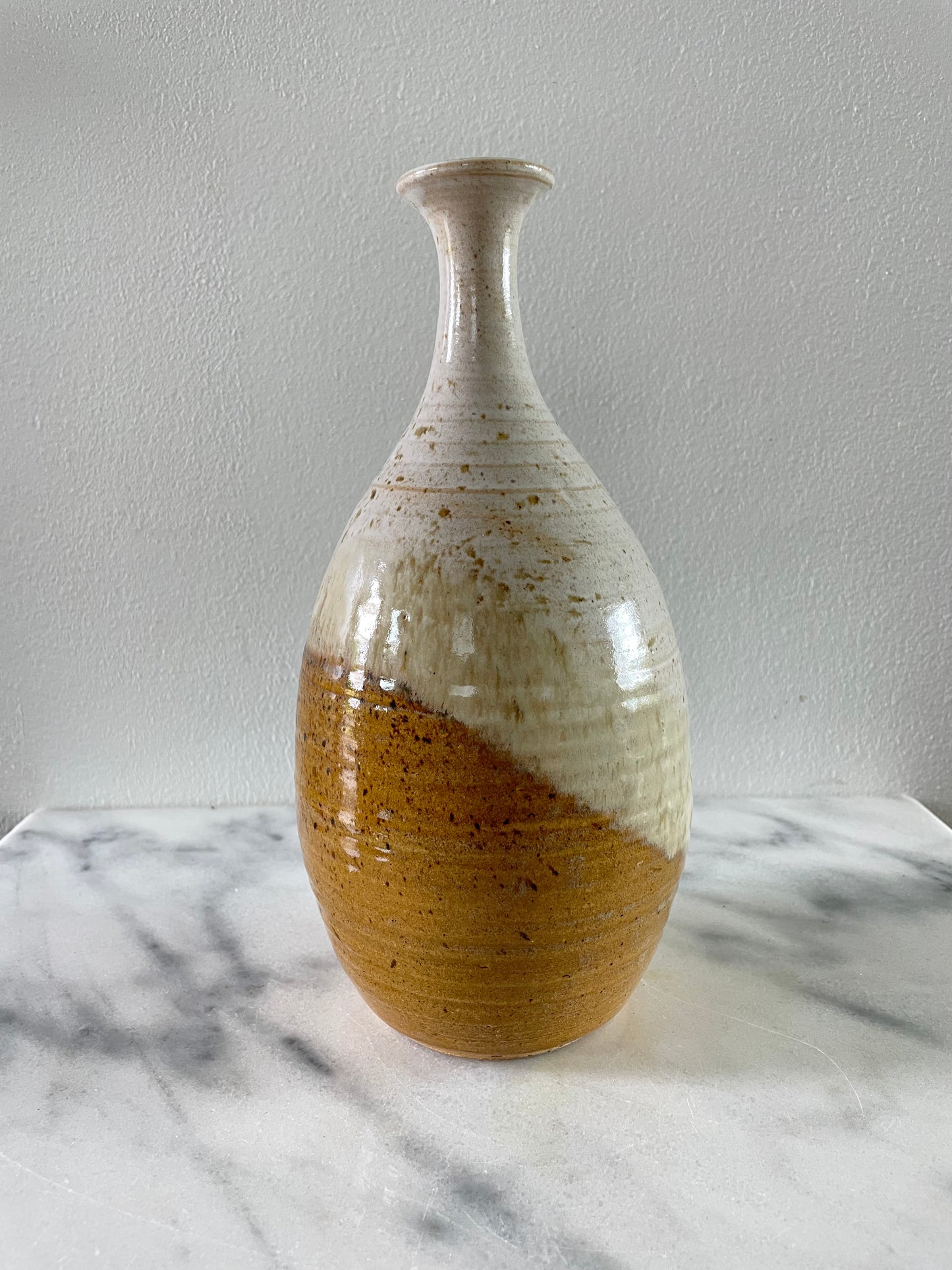 Mid-Century Signed Studio Ceramic Bottle Form Vase