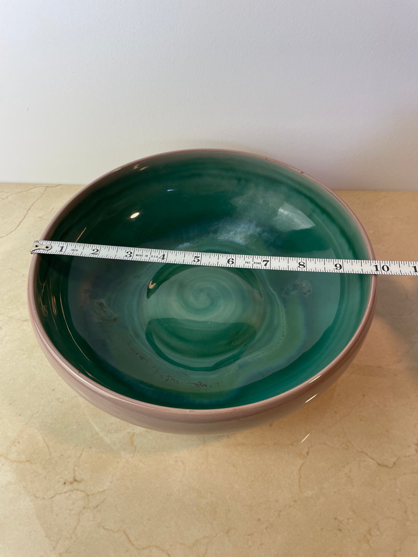 Vintage Stangl Pottery Terra Rose Bowl, Mauve & Turquoise Swirl, Trenton Nj