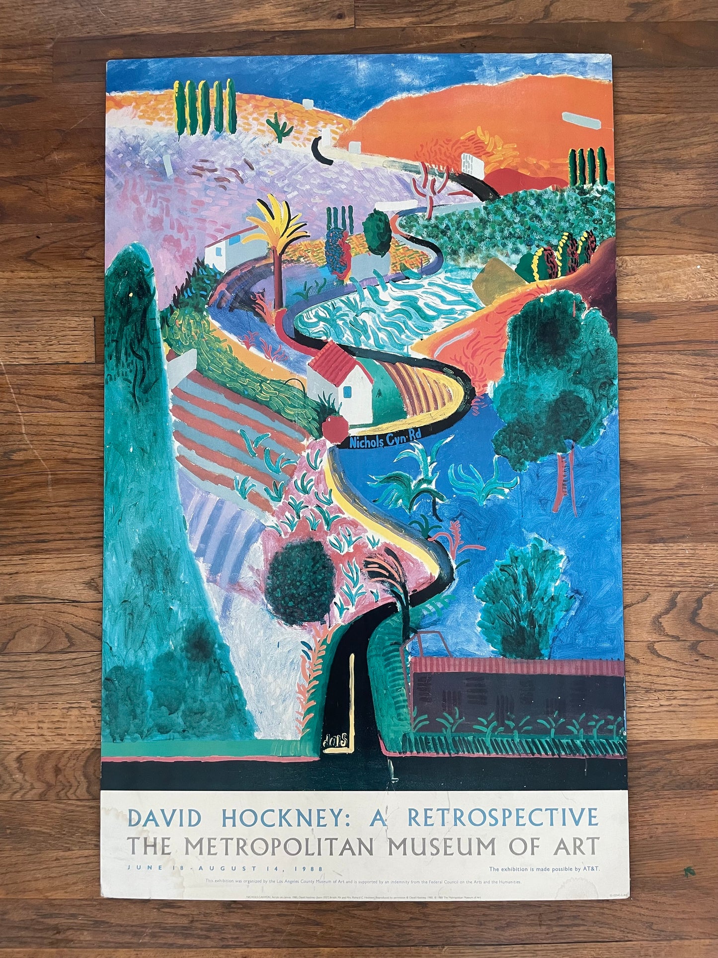 Rare 1988 David Hockney Nichols Canyon Exhibition Poster Metropolitan Museum of Art