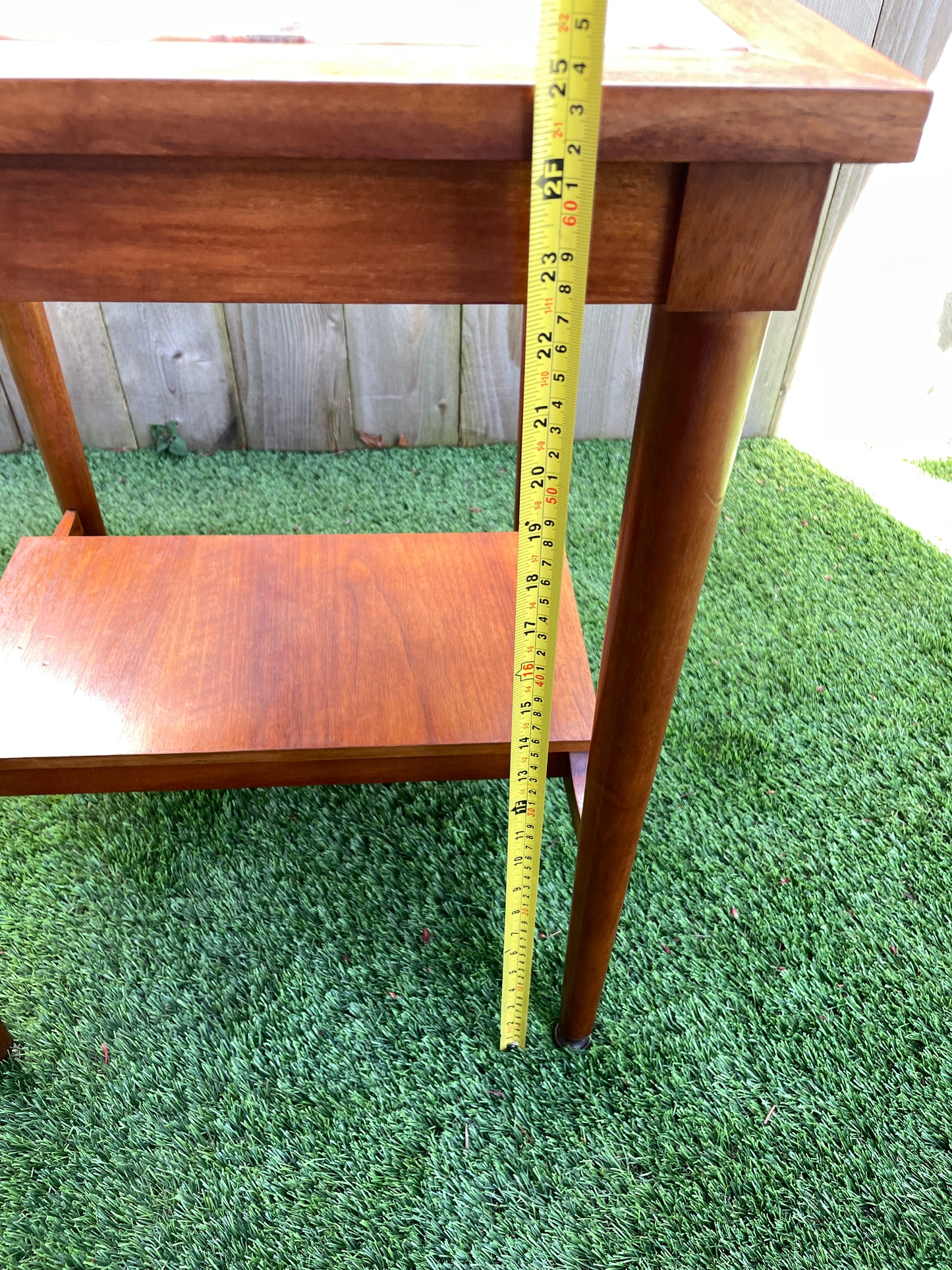 Mid 20th Century Mid-Century Modern Marble and Walnut Side Table