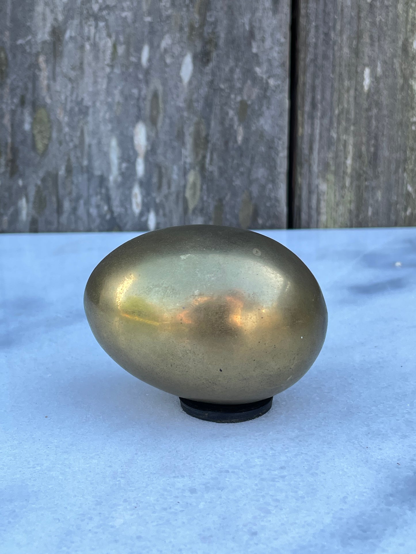 Mid 20th Century Vintage Modernist Brass Egg