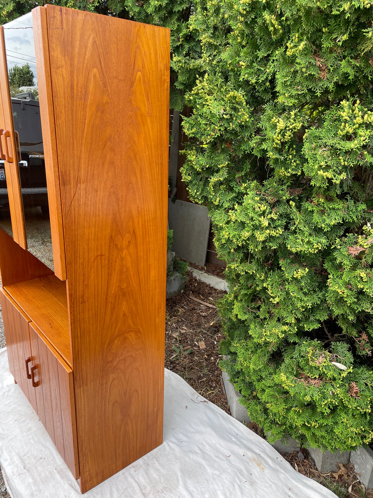 Danish Modern Teak & Smoked Glass Cabinet