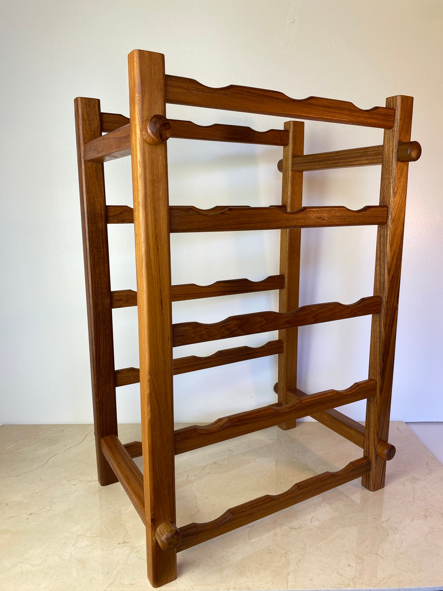 Vintage Winsome Wood Teak Wine Rack, Danish Modern Style