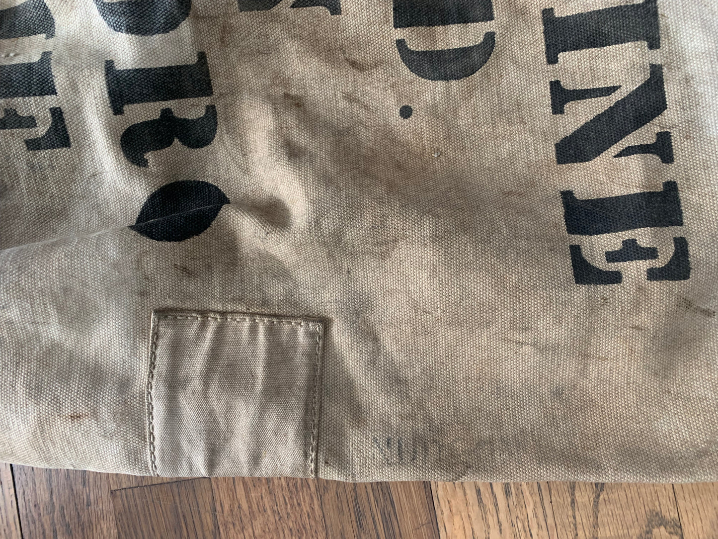 Vintage Canvas Stenciled Navy Bag