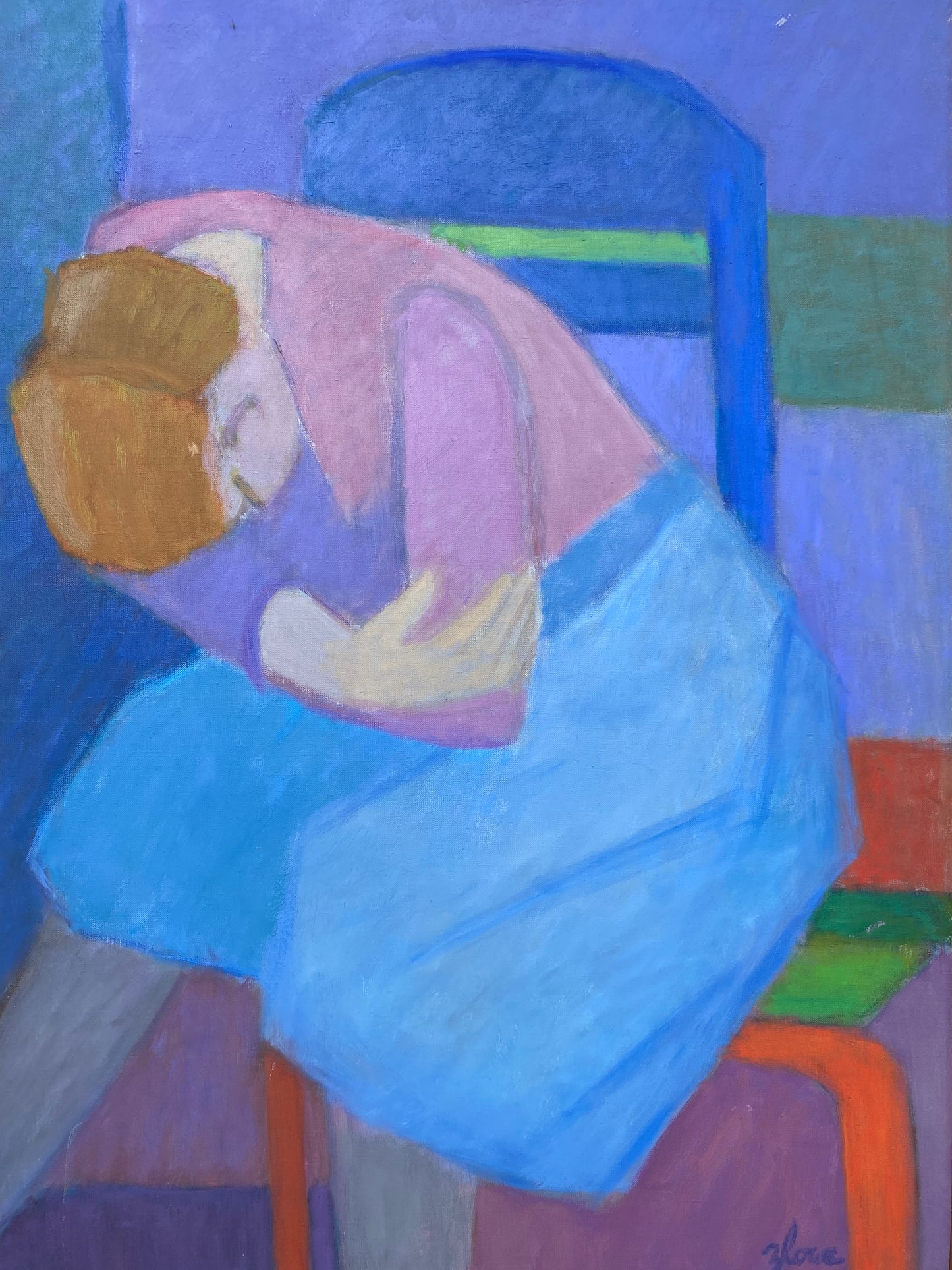 Original Mid 20th Century Figurative Oil Painting by Florence Zlowe (1902-1992)