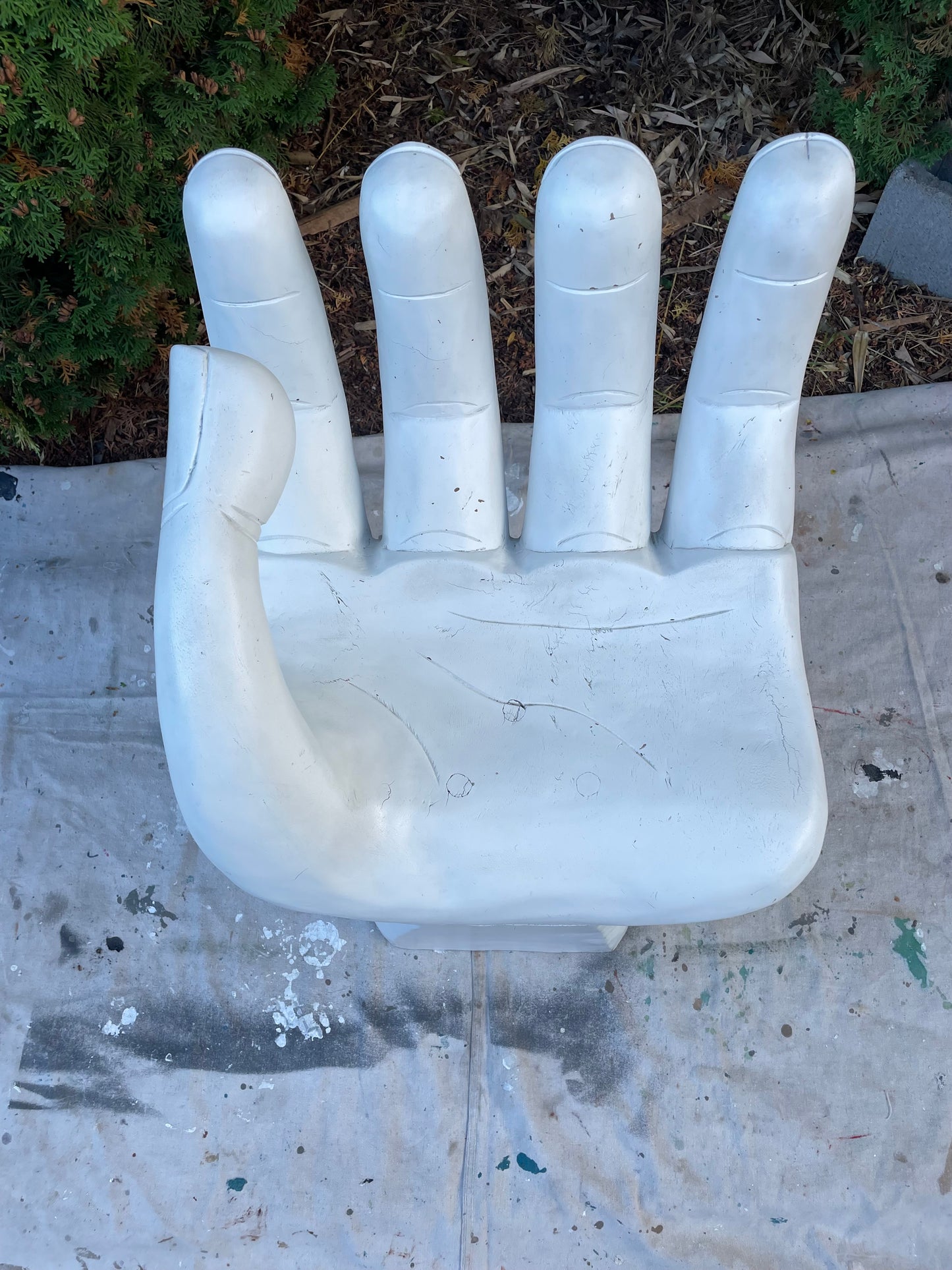 1970s Vintage Wooden Hand Chair – Sculptural Surrealist Art Seat