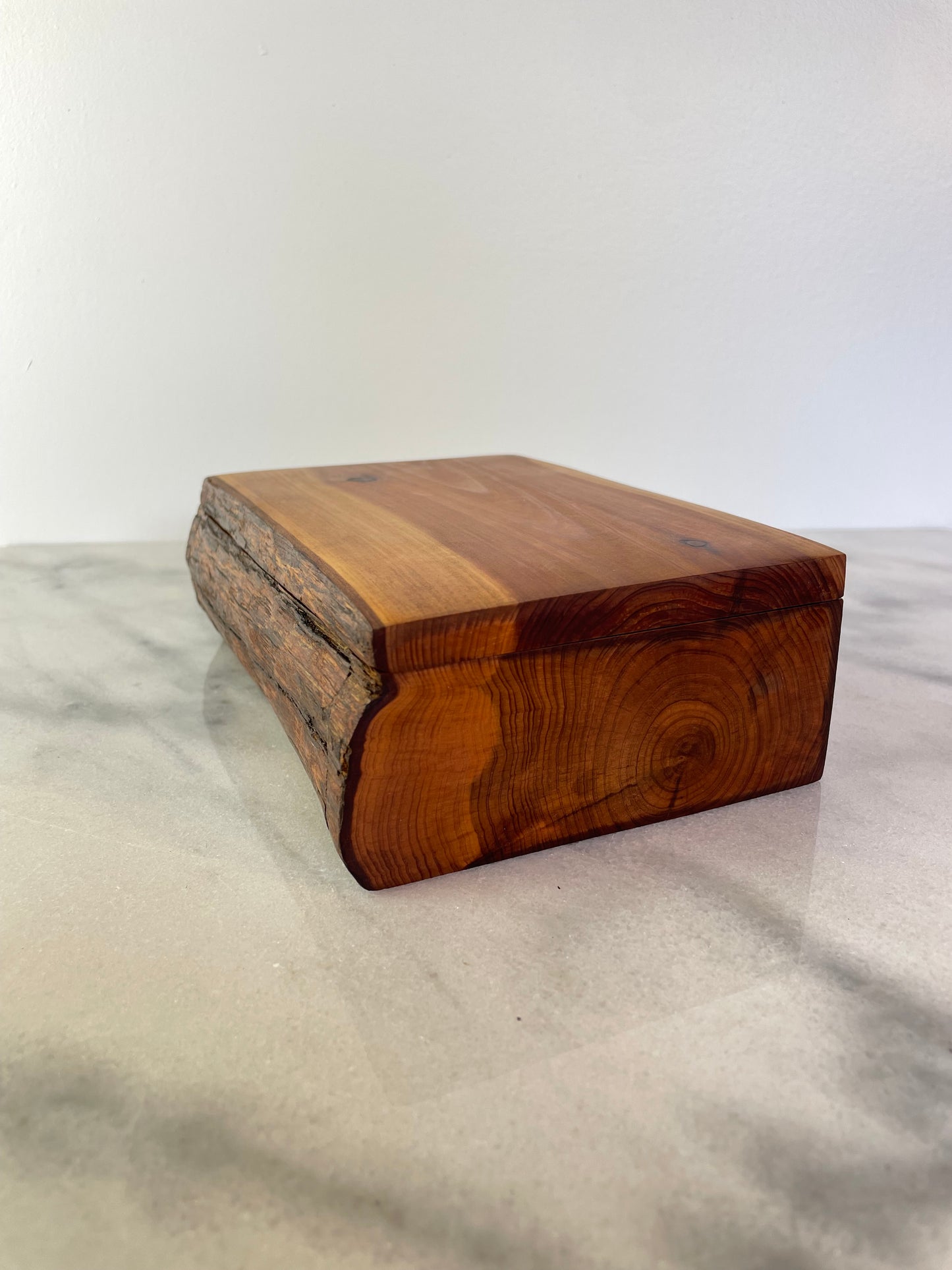 Mid 20th Century Hand Crafted Live Edge Wood Stash Box