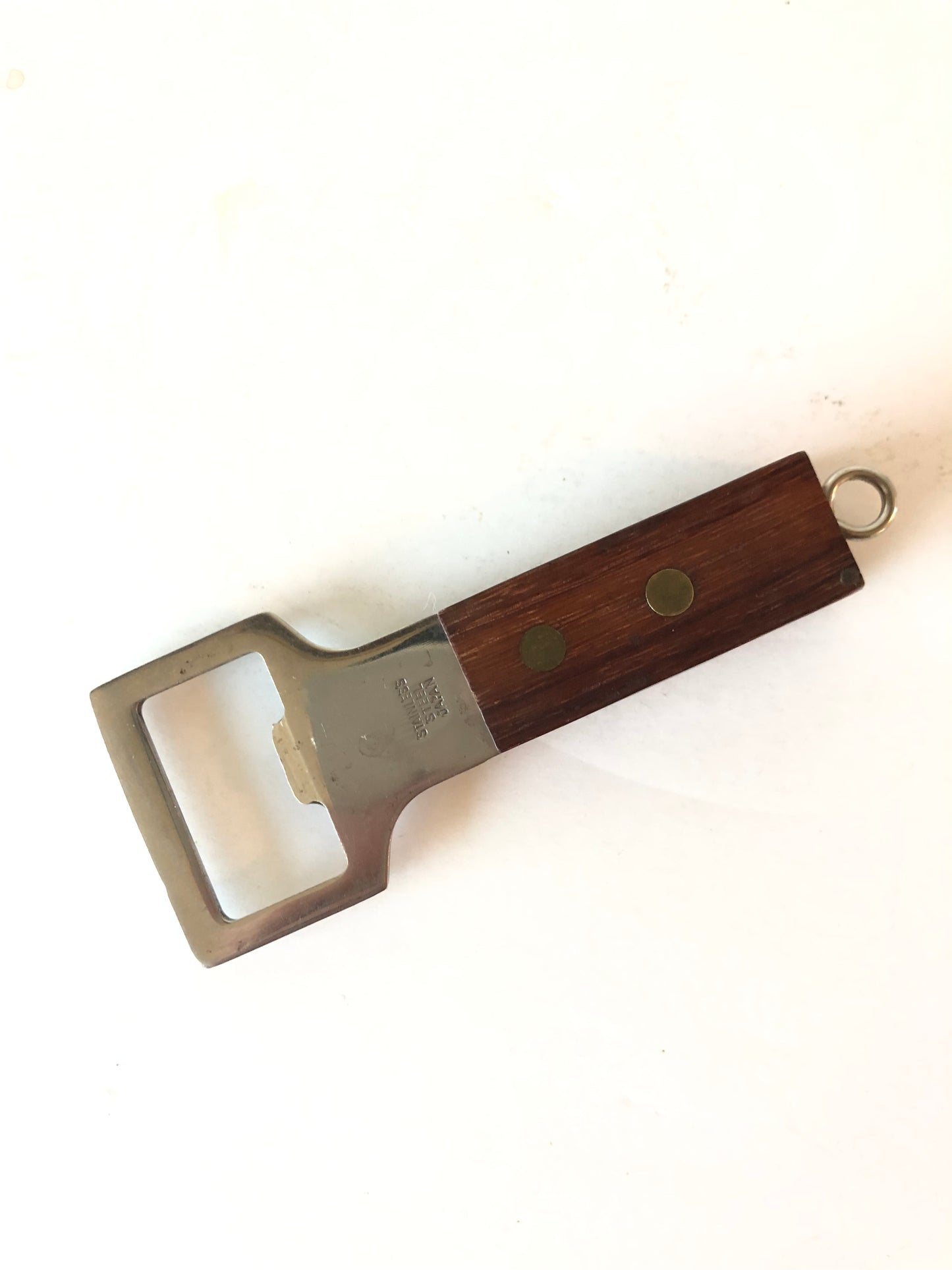 Vintage Japan Walnut & Stainless Steel Bottle Opener