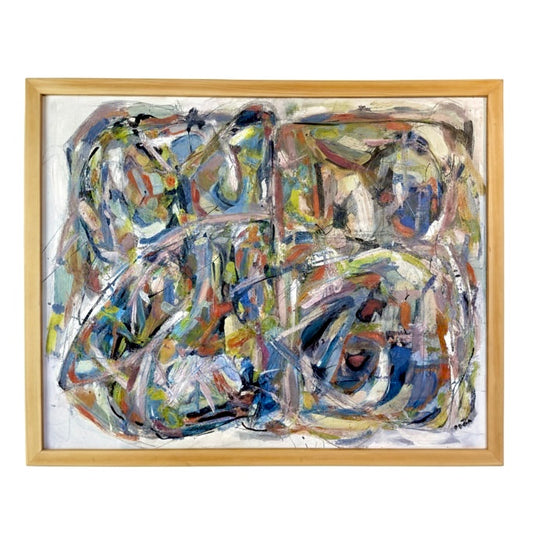 Abstract Expressionist Acrylic on Canvas Panel by Francisco Peña