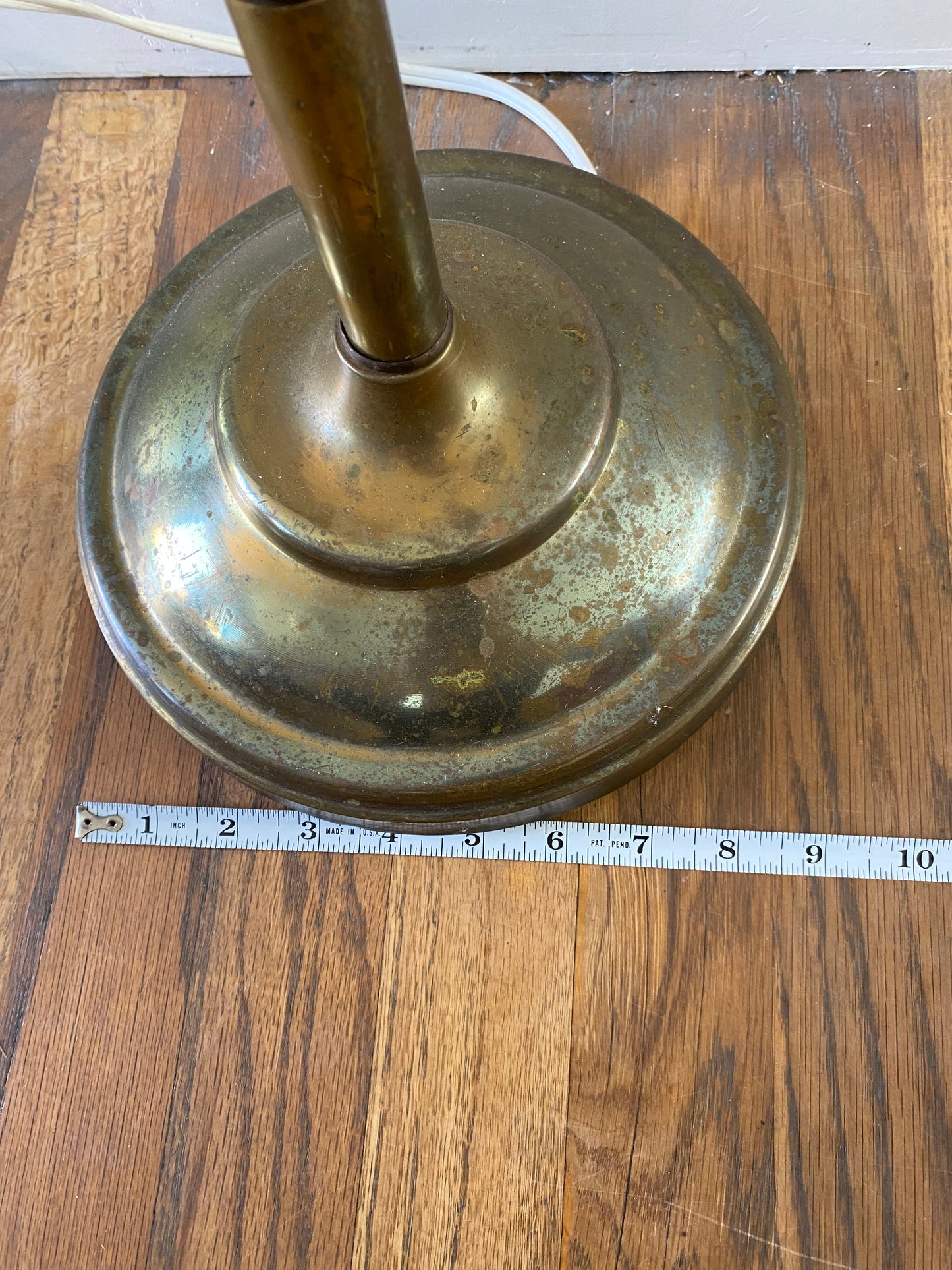 Vintage Brass Swing-Arm Library/Reading Floor Lamp