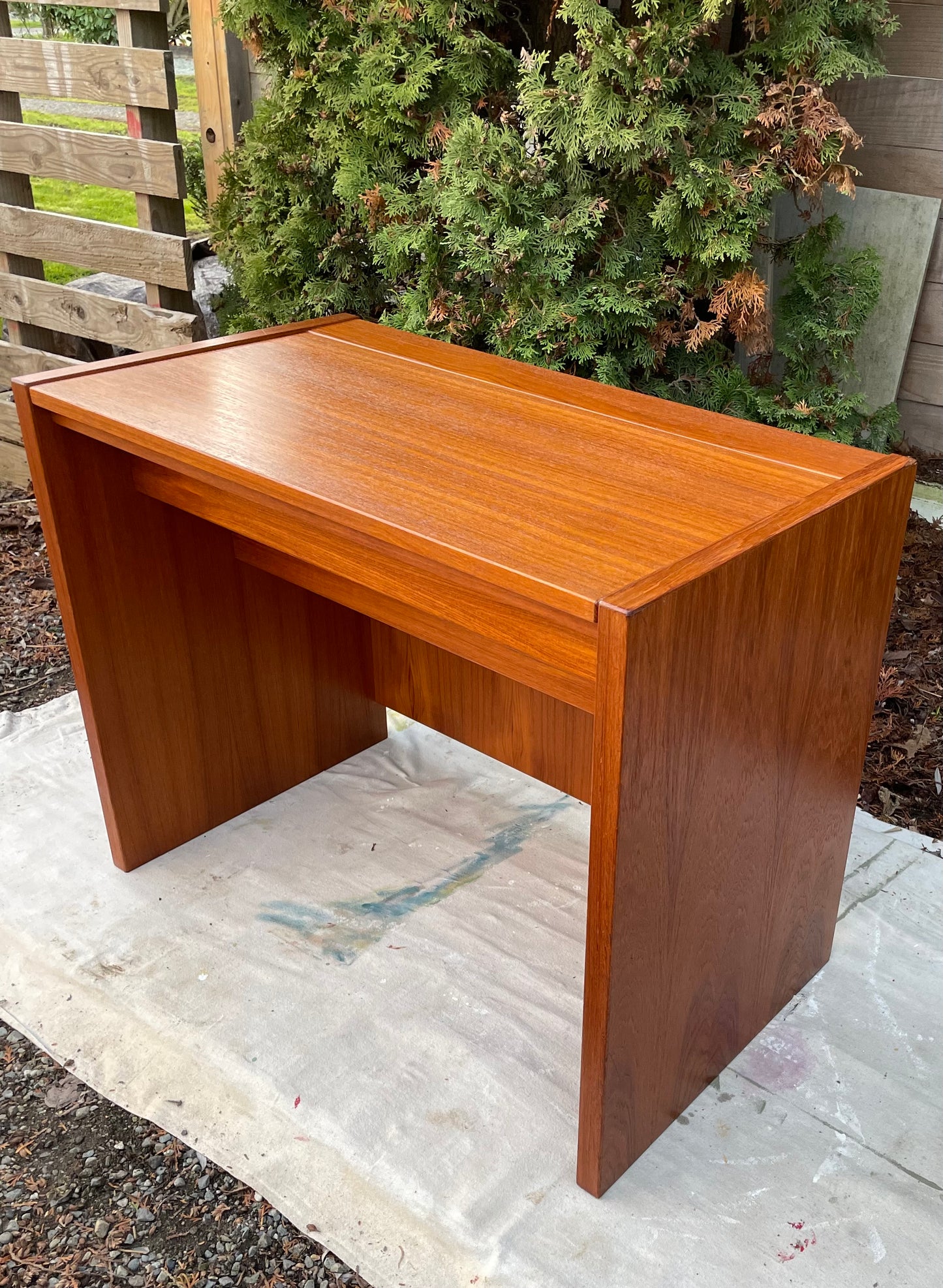 Mid-Century Modern Danish Teak Flip-Top Vanity or Desk - 1960s