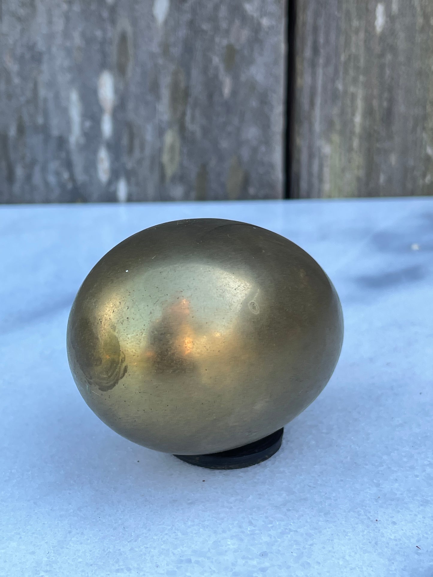 Mid 20th Century Vintage Modernist Brass Egg