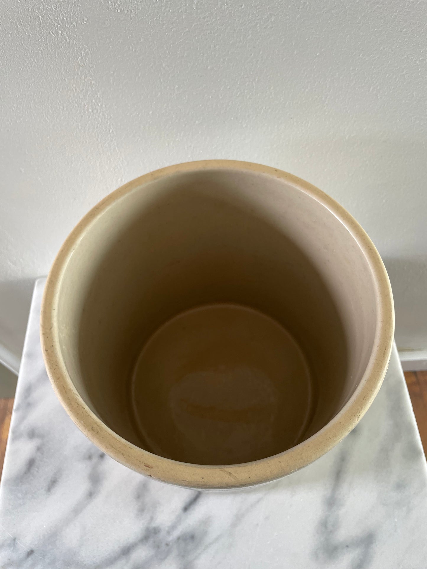 Vintage Marshall Pottery Two Gallon Fermenting Crock Farmhouse Country Storage Vessel