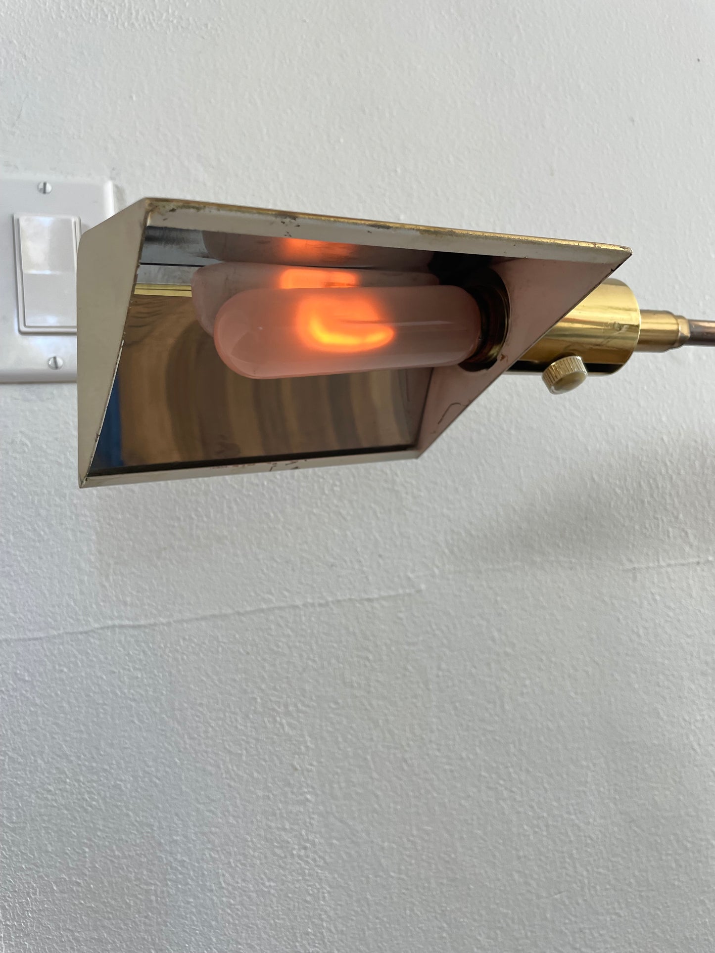 Mid 20th Century Koch & Lowy Brass Pharmacy Floor Reading Lamp With Dimmer