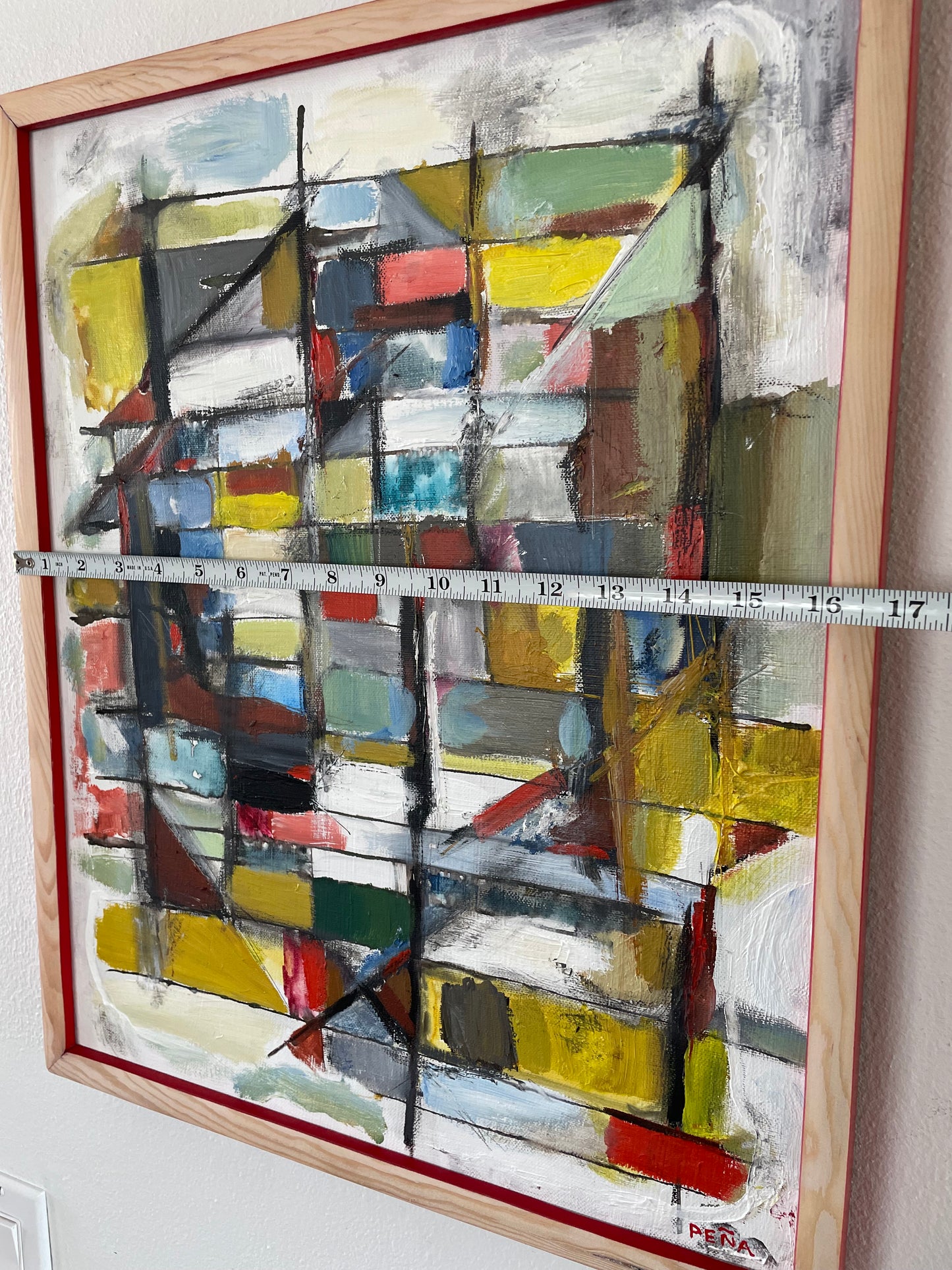 Framed Abstract Acrylic on Canvas by Francisco Peña 2025