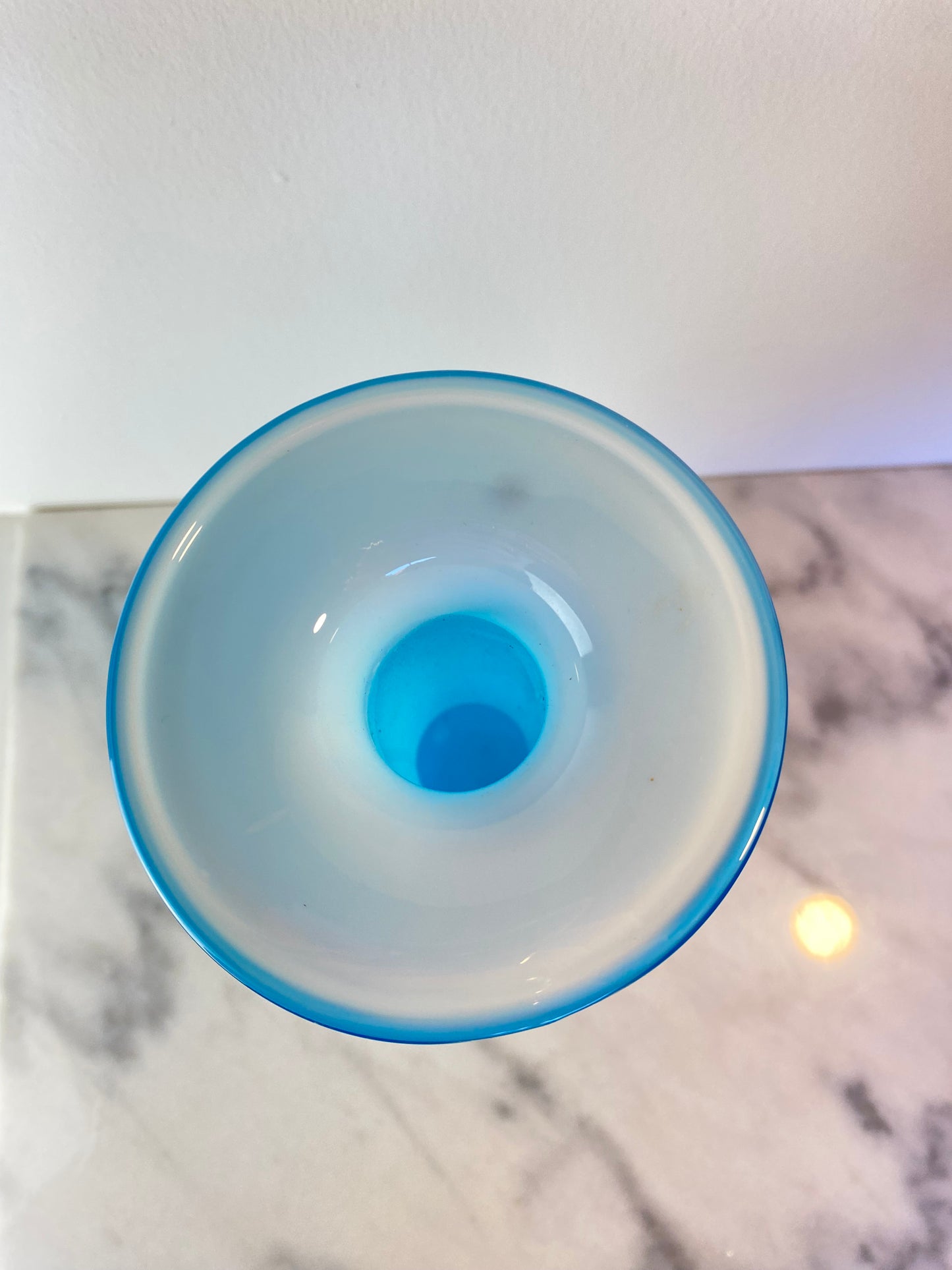 Otto Brauer for Holmegaard “Gulvvase” Blue Cased Glass Vase — Danish Modern, 1960s
