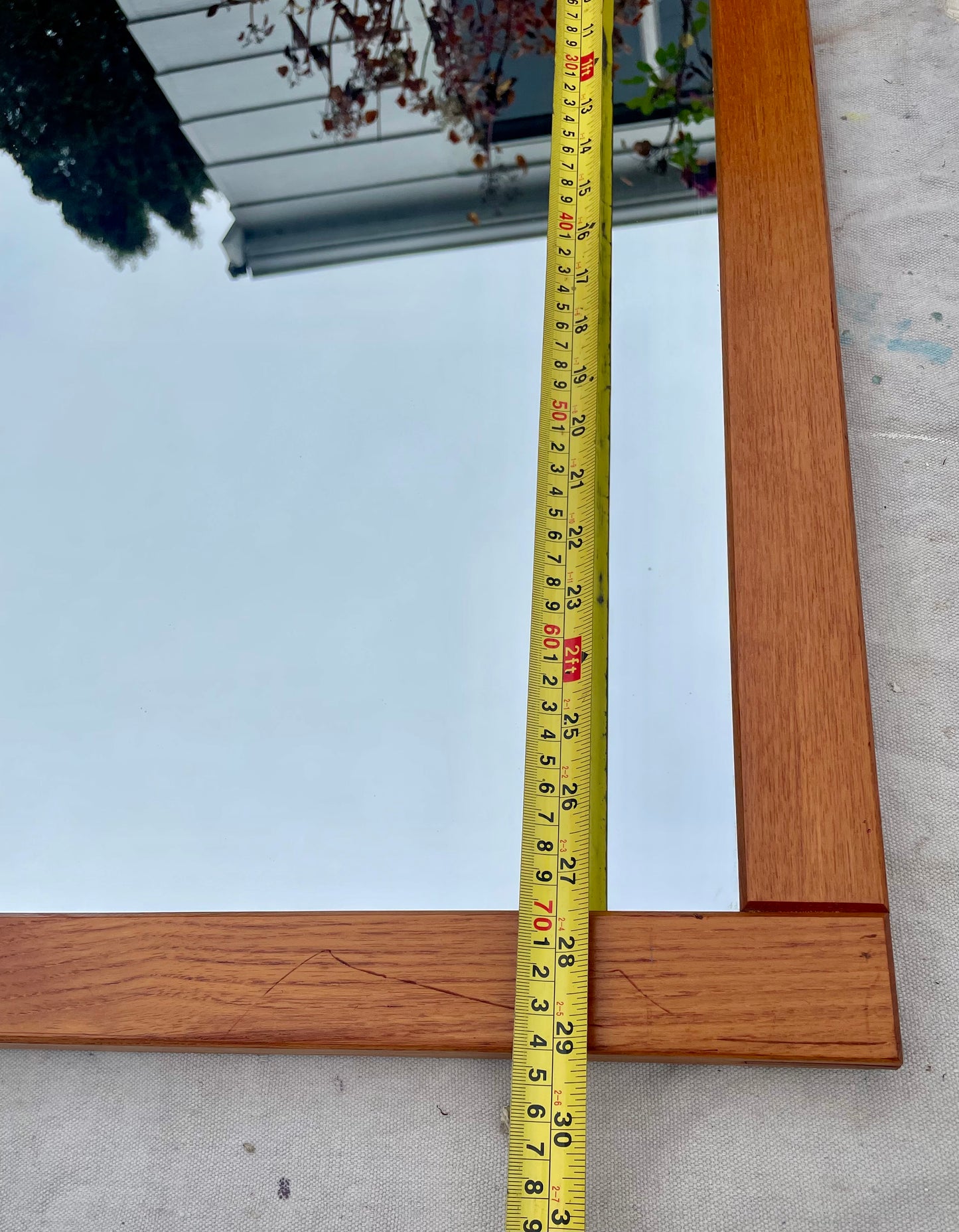 1960s Teak Rectangular Wall Mirror by Pedersen & Hansen for Viby J. Of Denmark