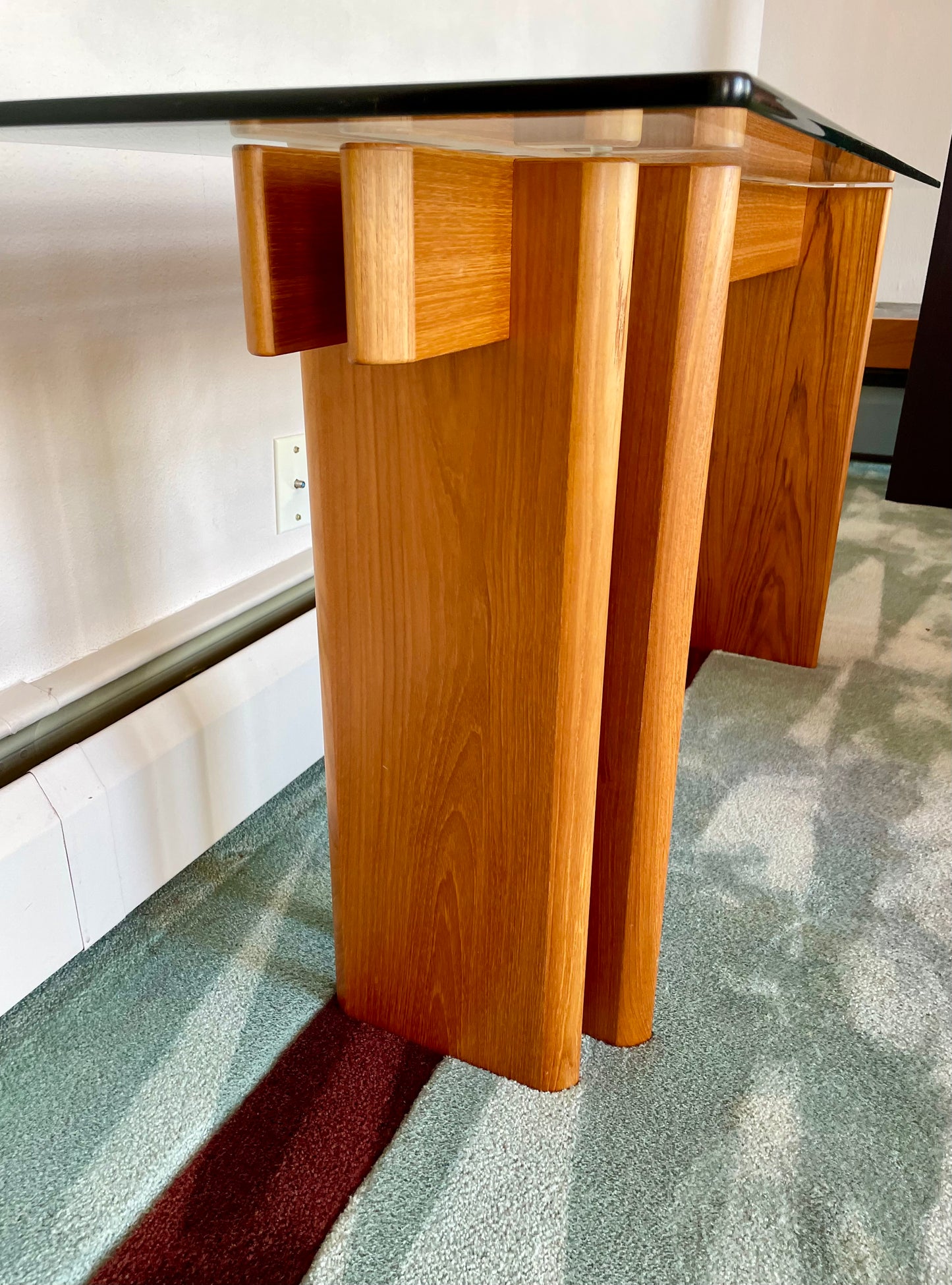 Mid 20th Century Gustav Gaarde Trakanten Mid-Century Modern Teak and Beveled Glass Console