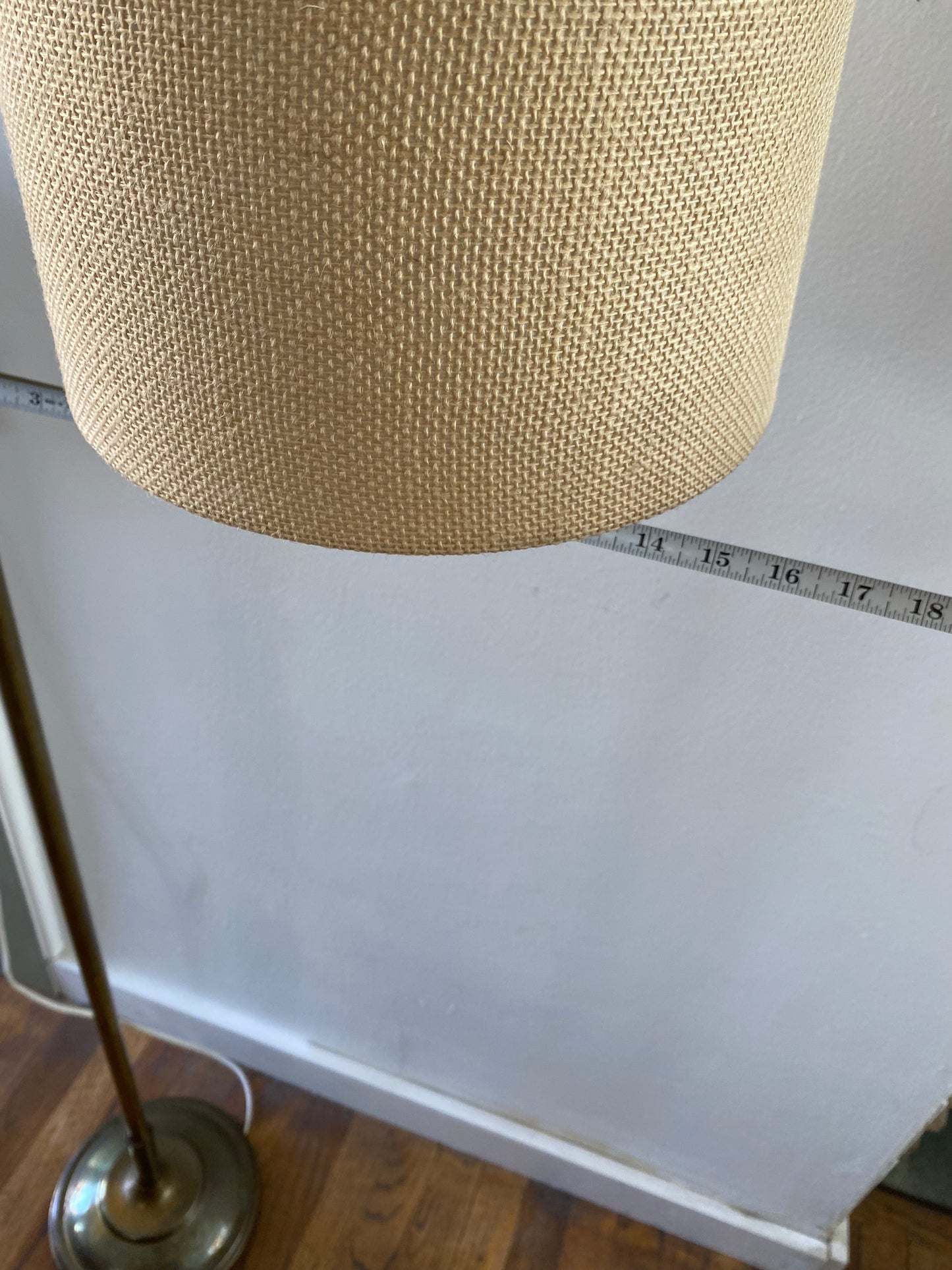 Vintage Brass Swing-Arm Library/Reading Floor Lamp