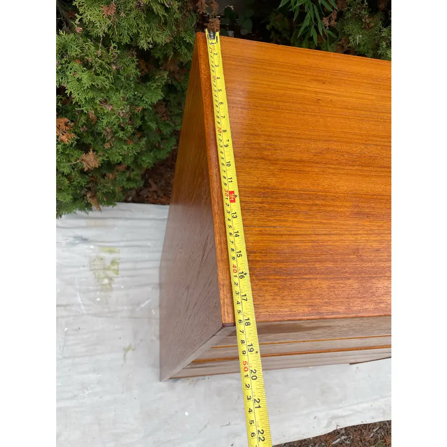 Mid 20th Century Danish Modern Teak Dresser: Mid Century Tallboy, 5 Drawers