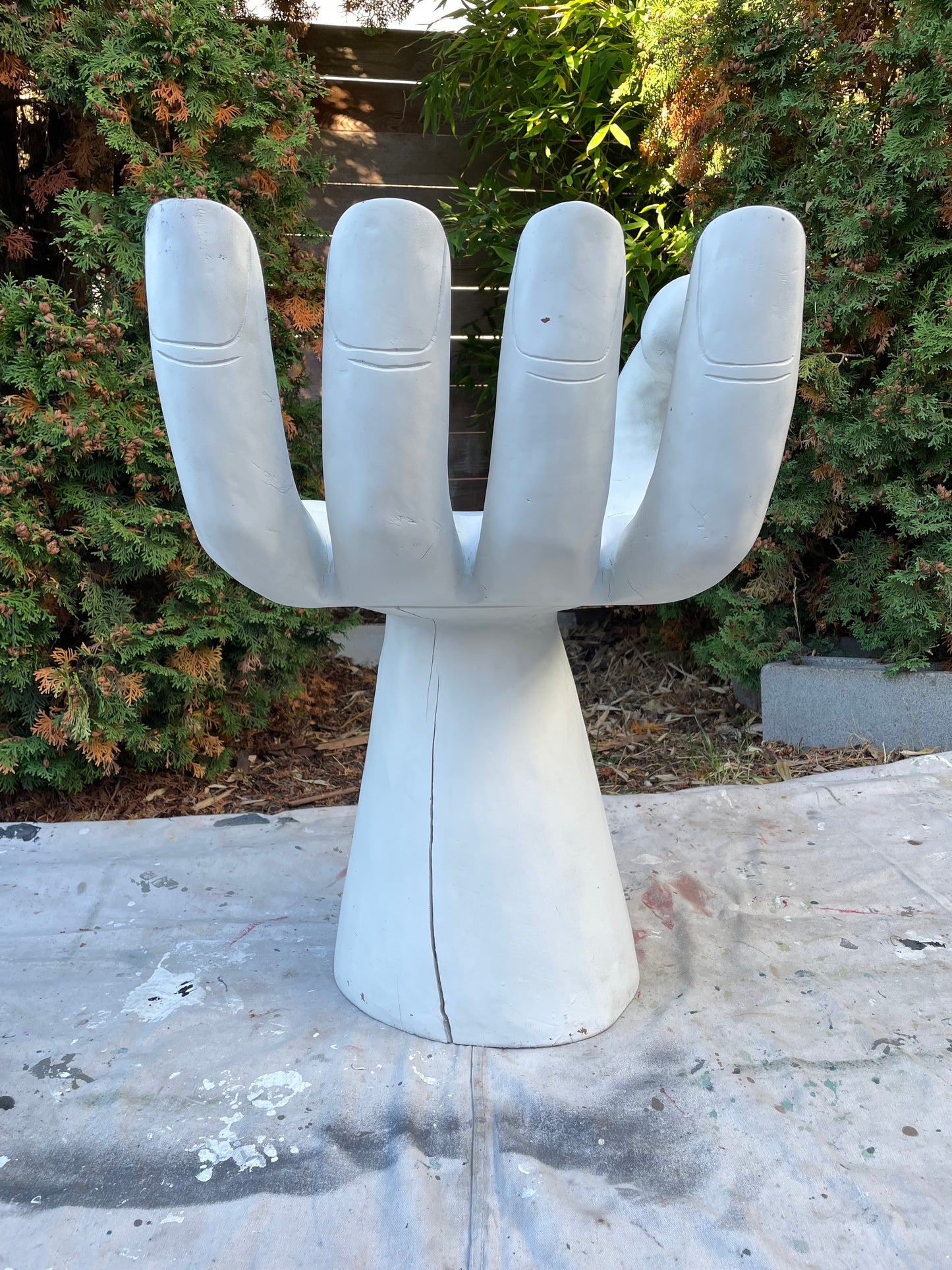 1970s Vintage Wooden Hand Chair – Sculptural Surrealist Art Seat