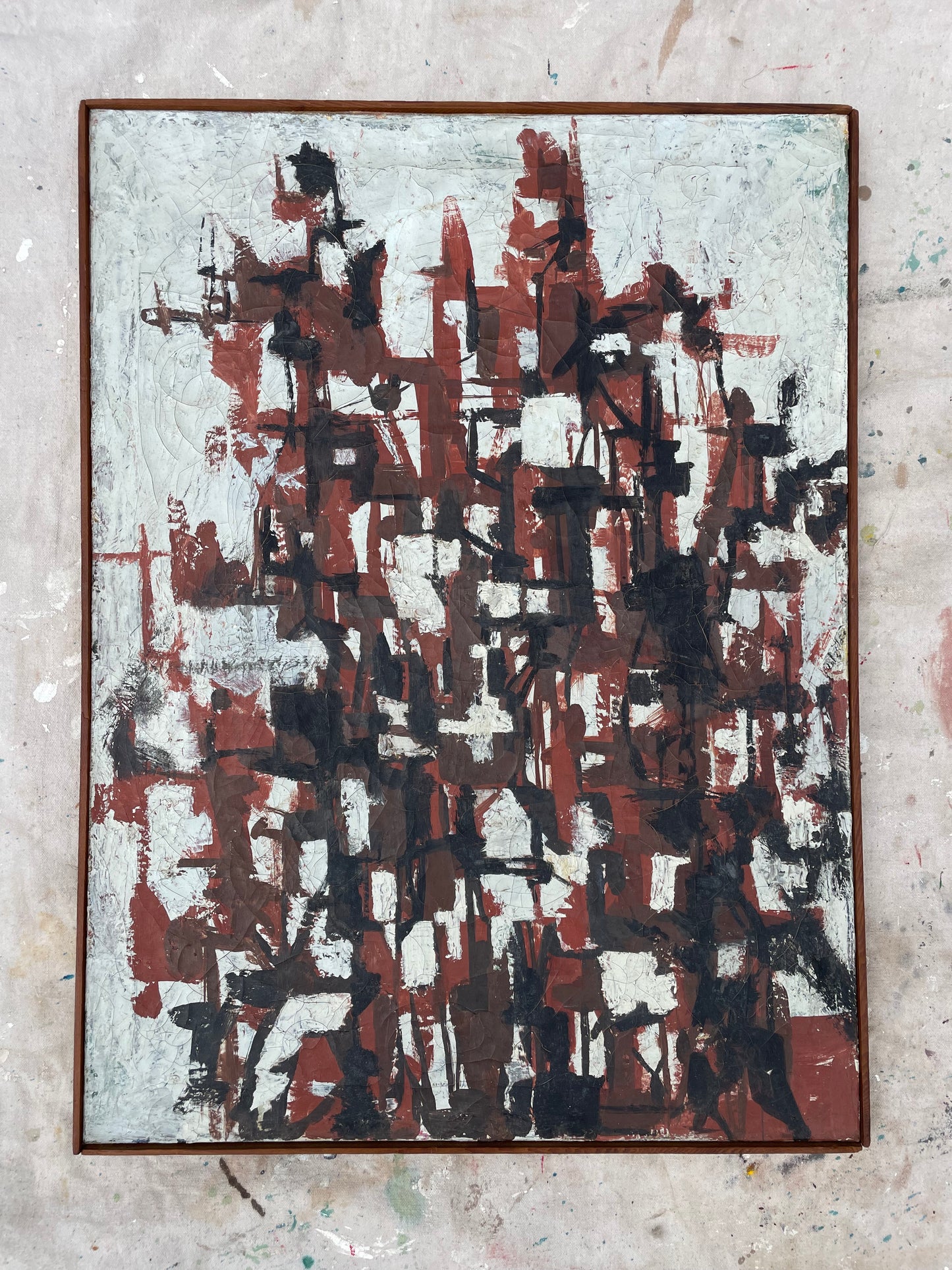 Mid 20th Century Mid-Century Abstract Expressionist Work on Canvas