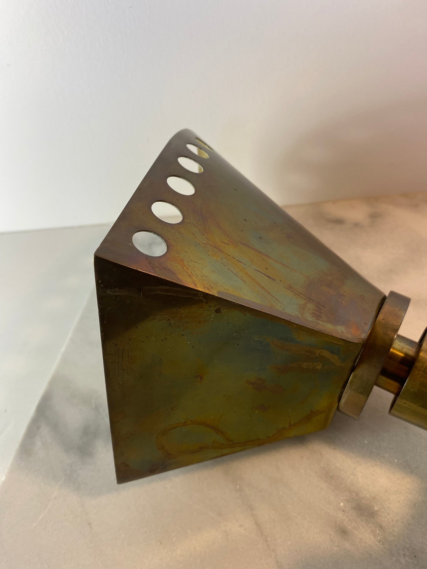 1950s Gilbert Poillerat French Mid-Century Design Brass Sconce